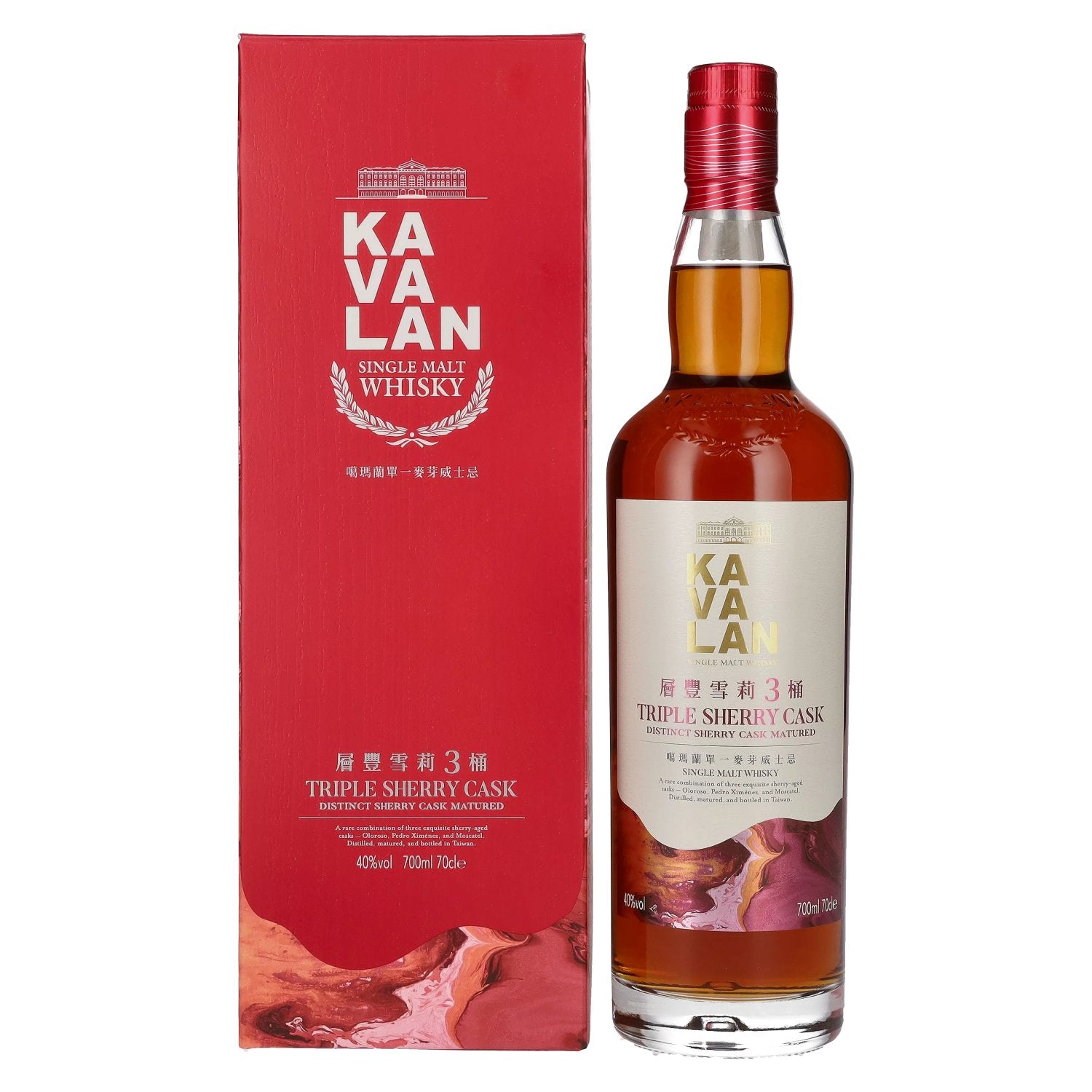 Kavalan TRIPLE SHERRY CASK Single Malt Whisky 40% vol. 0,7l en boîte cadeau