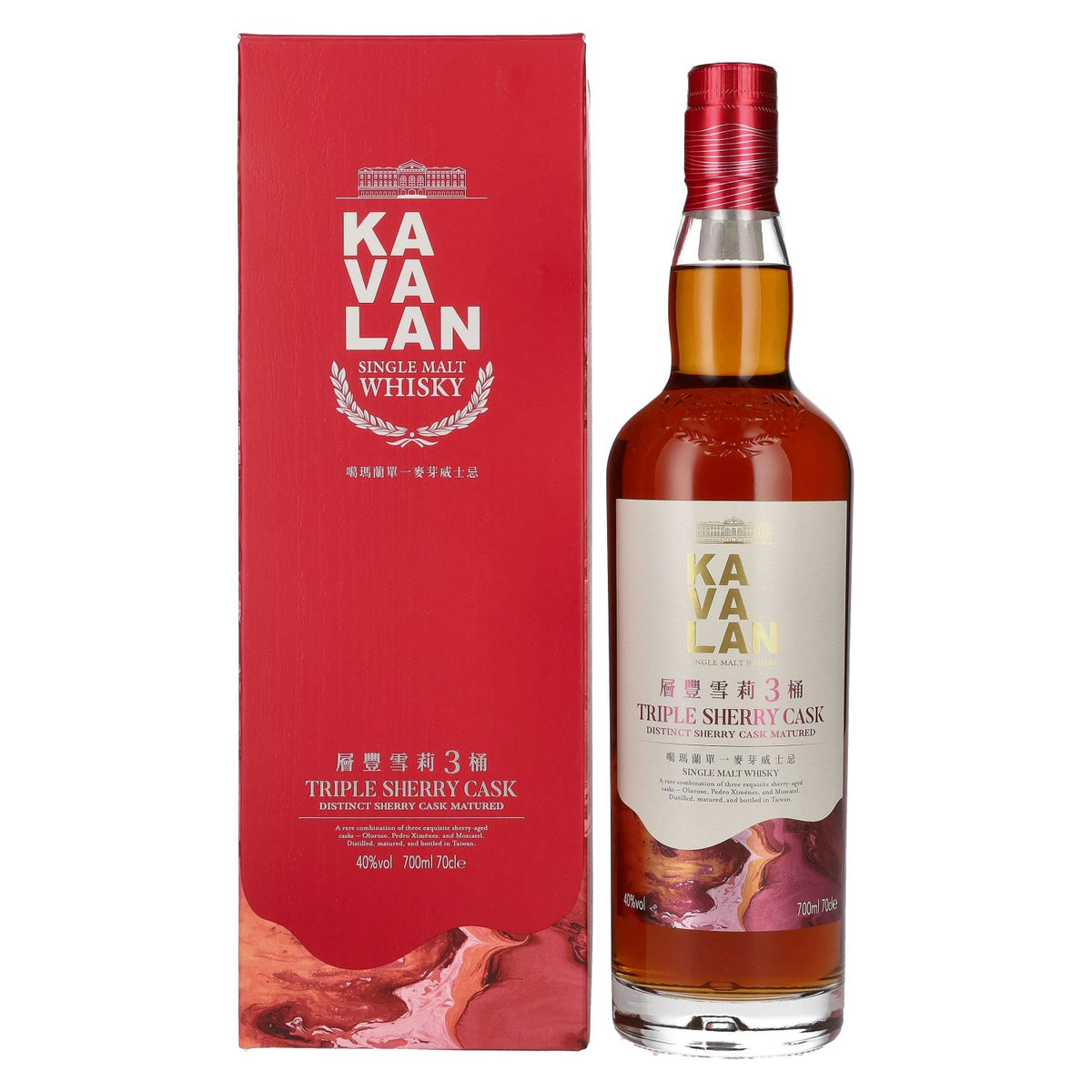 Kavalan TRIPLE SHERRY CASK Single Malt Whisky 40% Vol. 0,7l in gift box