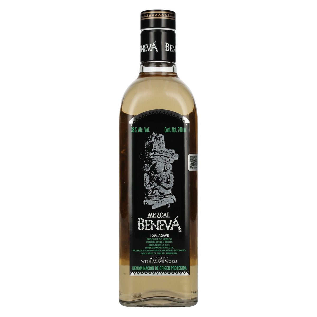 Mezcal Beneva avec ver d'agave, 100 % agave AOP, 38 % vol., 0,7 l