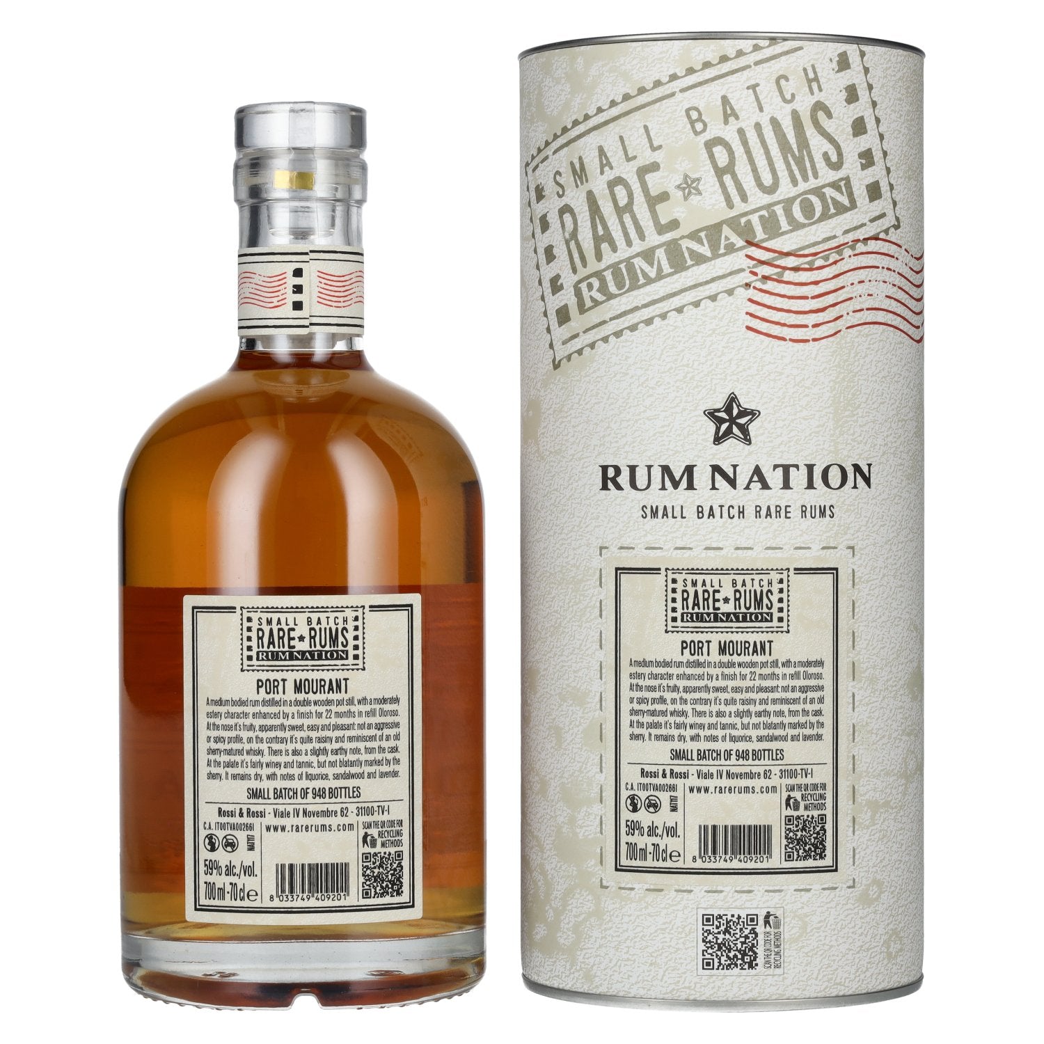 Rum Nation Rare Rums PORT MOURANT 2010/2022 59% vol. 0,7l en boîte cadeau