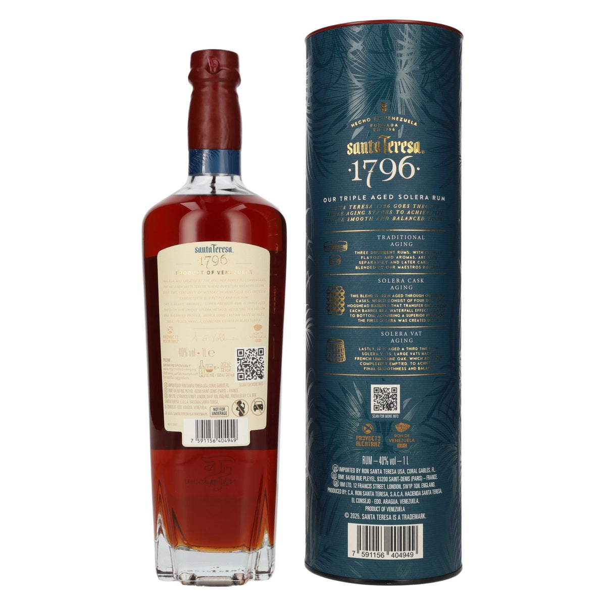 Santa Teresa 1796 Triple Aged Solera Rum 40% Vol. 1l in Geschenkbox