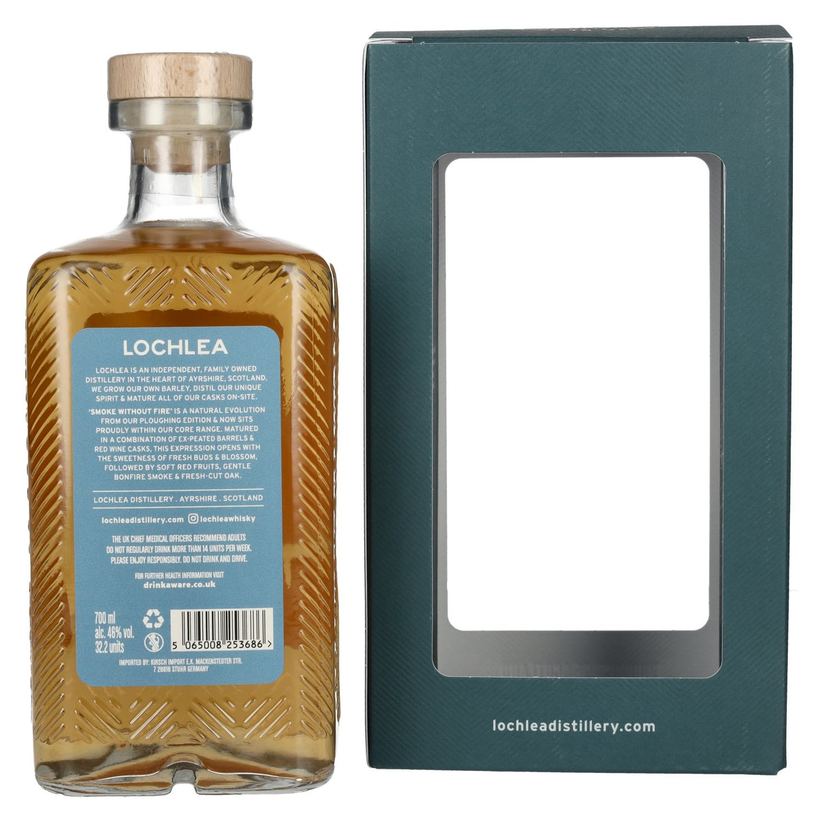 Lochlea SMOKE WITHOUT FIRE Single Estate Single Malt Scotch Whisky 46% Vol. 0,7l in gift box