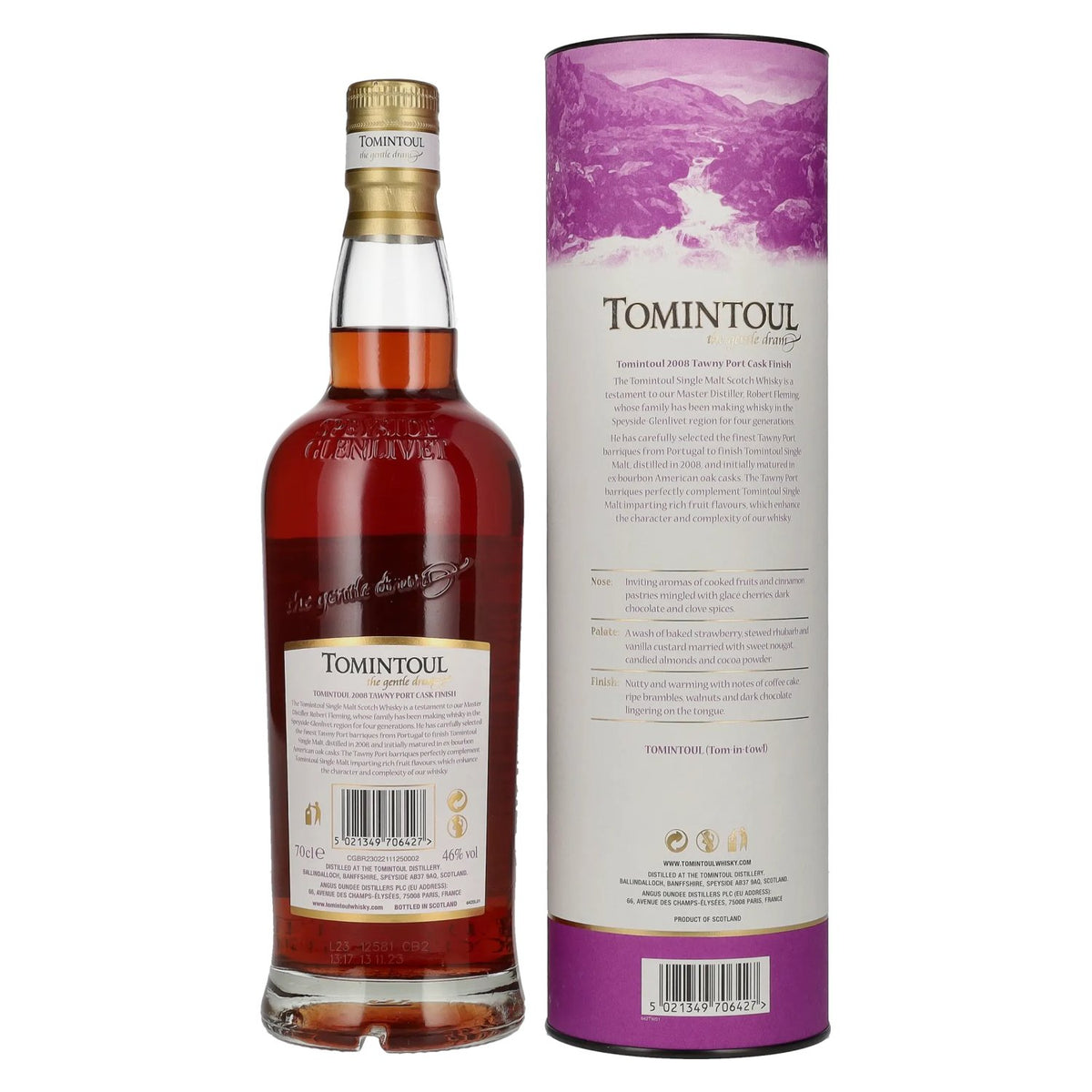Tomintoul 15 Years Old TAWNY PORT CASKS Finish 2008 46% Vol. 0,7l in Geschenkbox