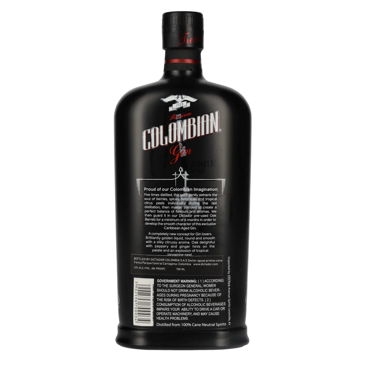 Dictador Treasure Colombian Aged Gin 43% vol. 0,7l