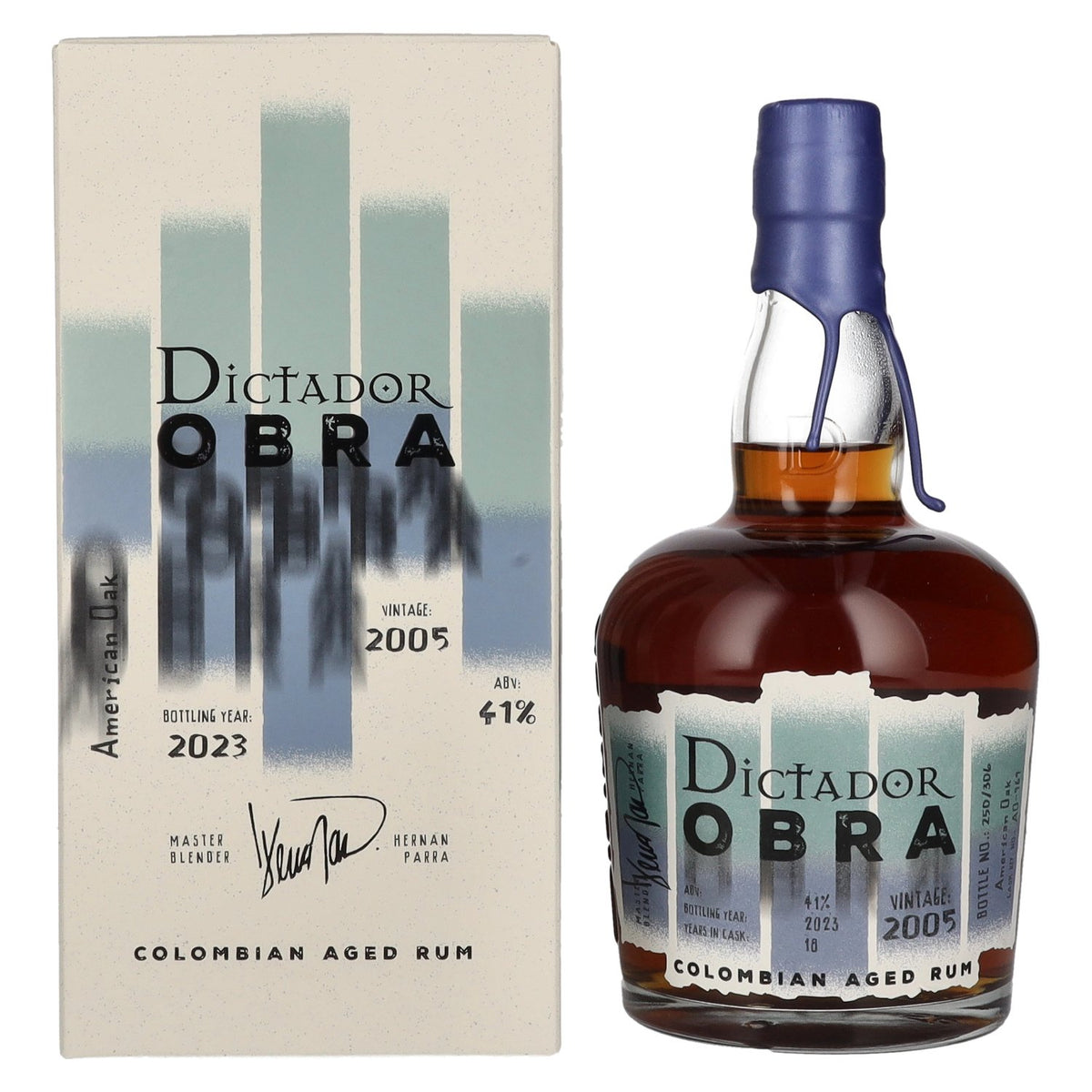 Dictador OBRA VINTAGE 18 Years Old AMERICAN OAK CASK Rum 2005 41% Vol. 0,7l in Geschenkbox