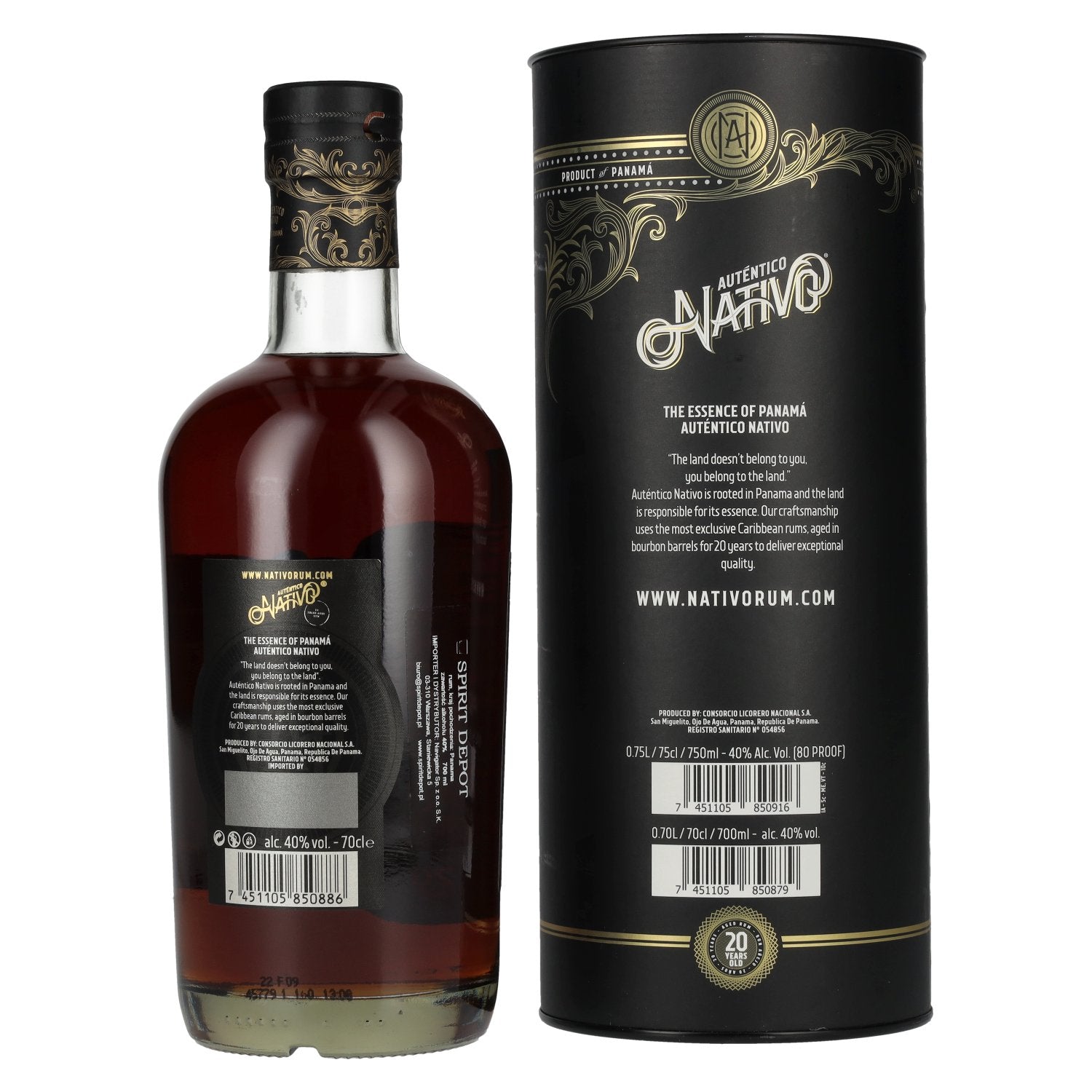 Auténtico Nativo Rum 20 Years Old Special Reserve 40% Vol. 0,7l en boîte cadeau