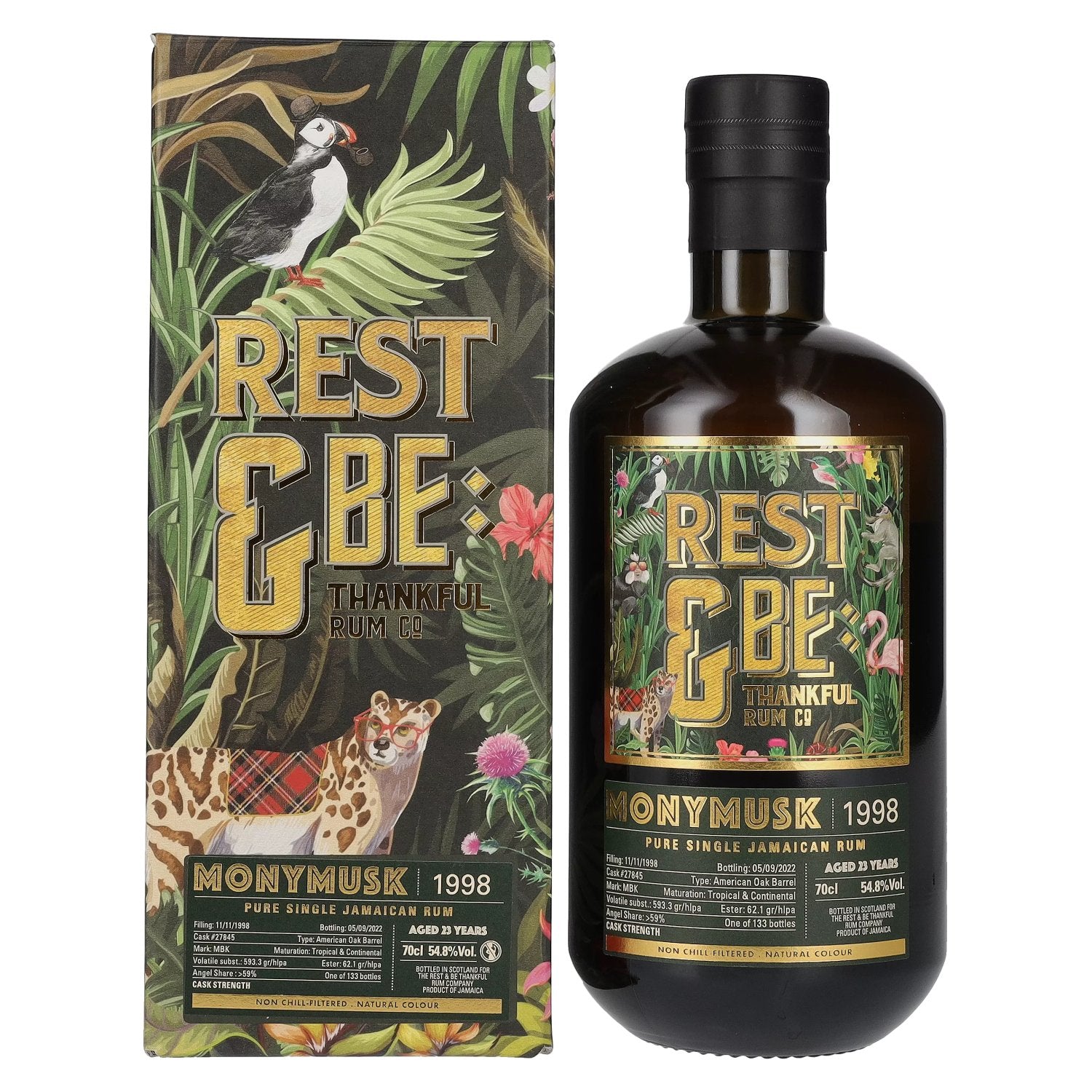 Rest &amp; Be Thankful MONYMUSK 23 Years Old Pure Single Jamaican Rum 1998 54,8% Vol. 0,7l in gift box