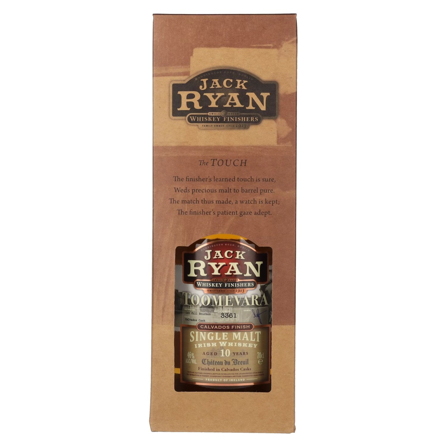 Jack Ryan TOOMEVARA 10 Years Old Single Malt Irish Whiskey Calavados Finish 46% Vol. 0,7l en boîte cadeau