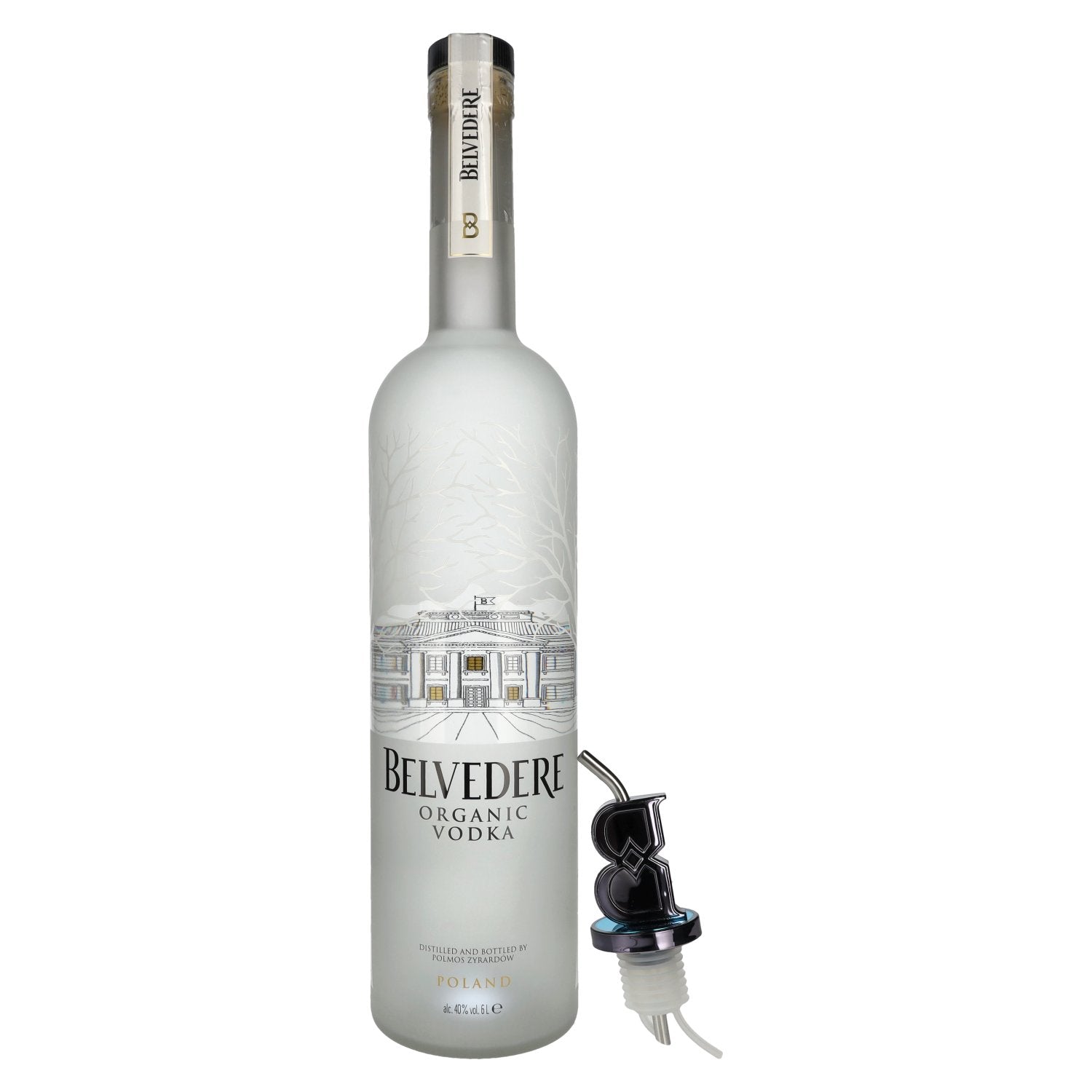 Belvedere Organic Vodka 40% vol. 6l avec bec verseur + LED