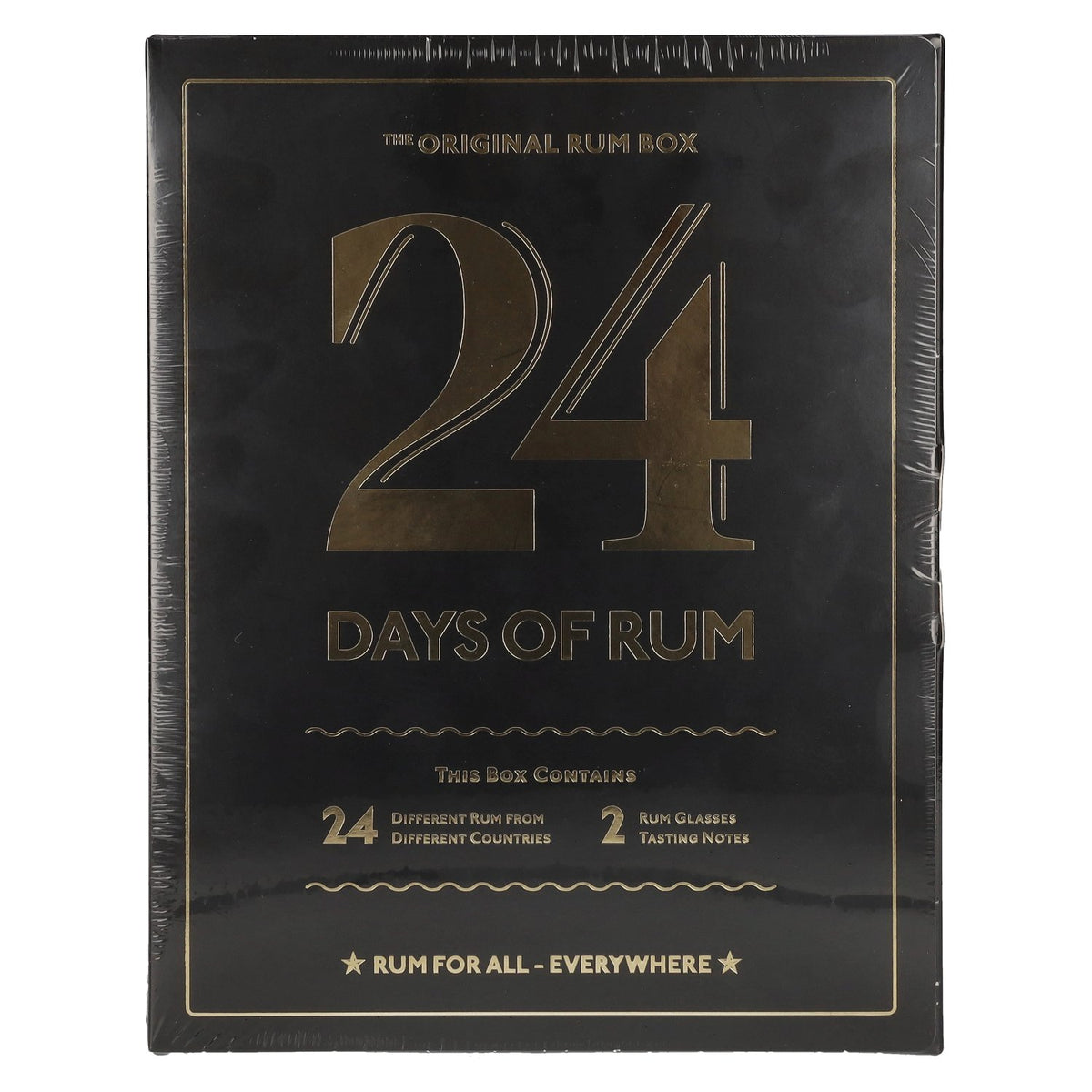 24 DAYS OF RUM The Original Rum Box Black Edition 41,3% Vol. 24x0,02l in gift box with 2 nosing glasses