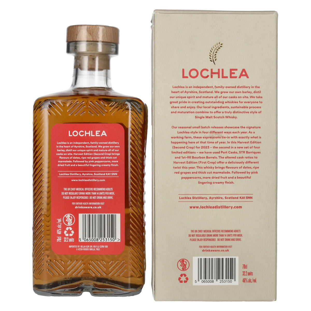 Lochlea HARVEST EDITION Second Crop Single Malt Scotch Whisky 46% Vol. 0,7l en boîte cadeau