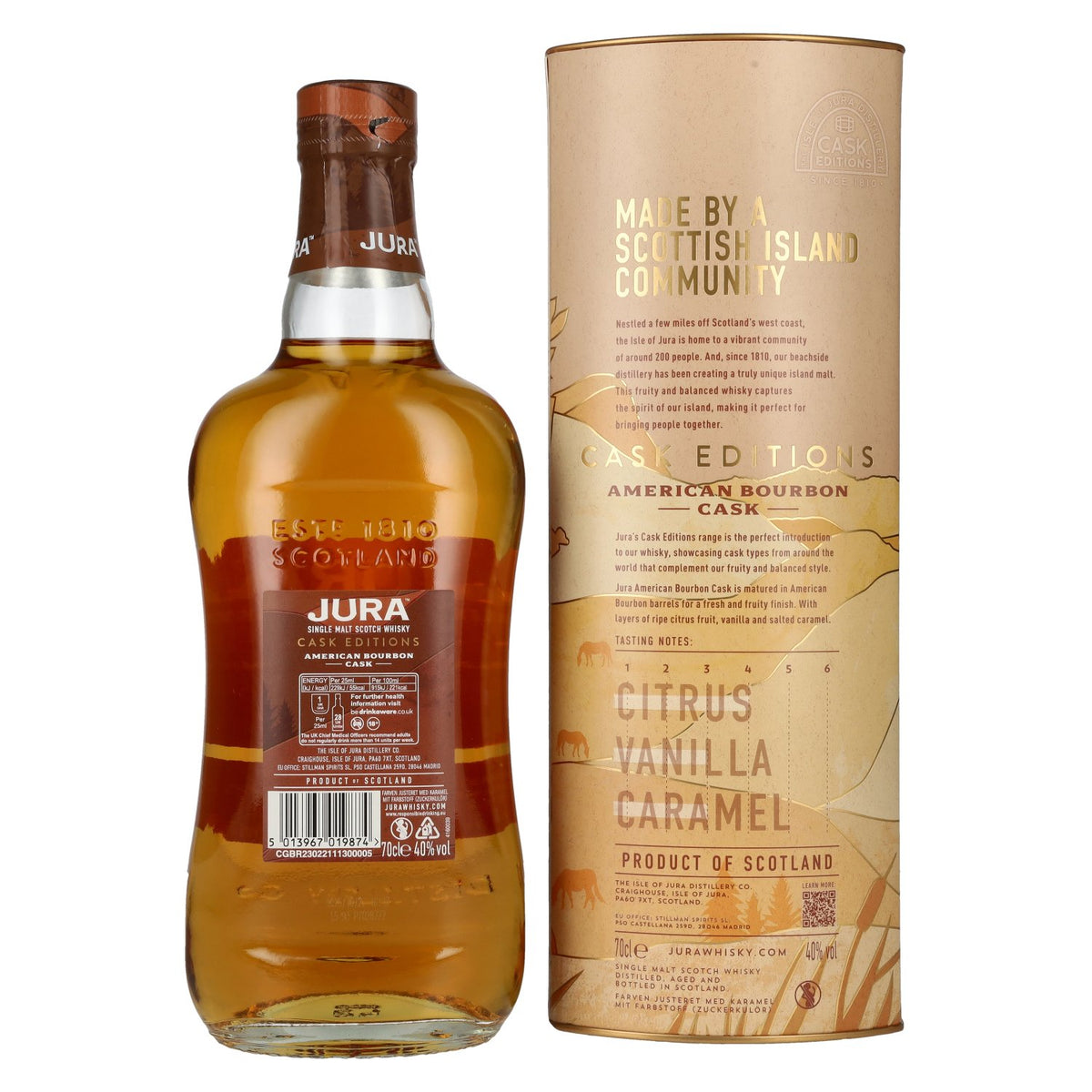 Jura AMERICAN BOURBON CASK Single Malt Scotch Whisky 40% Vol. 0,7l in Geschenkbox