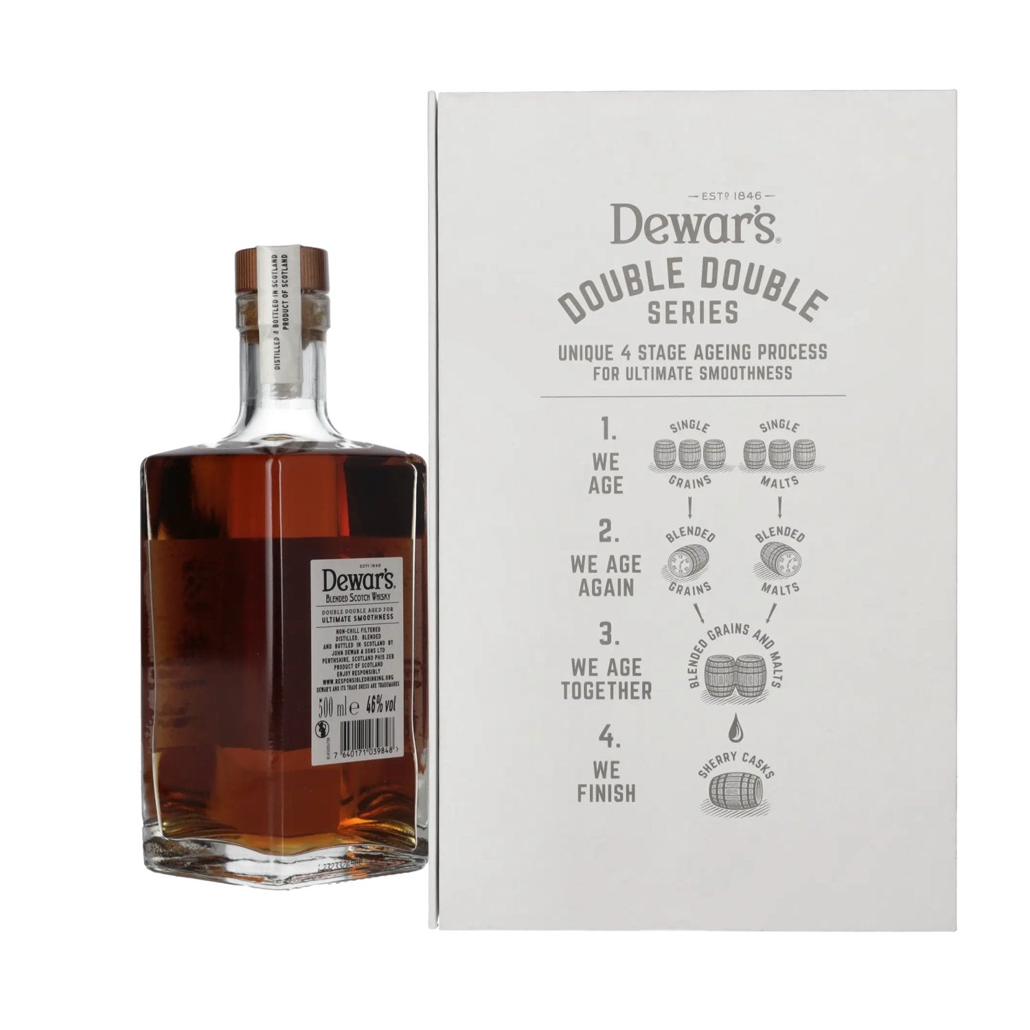 Dewar's 20 Years Old Double Double Aged Blended Scotch Whisky 46% Vol. 0,5l en boîte cadeau