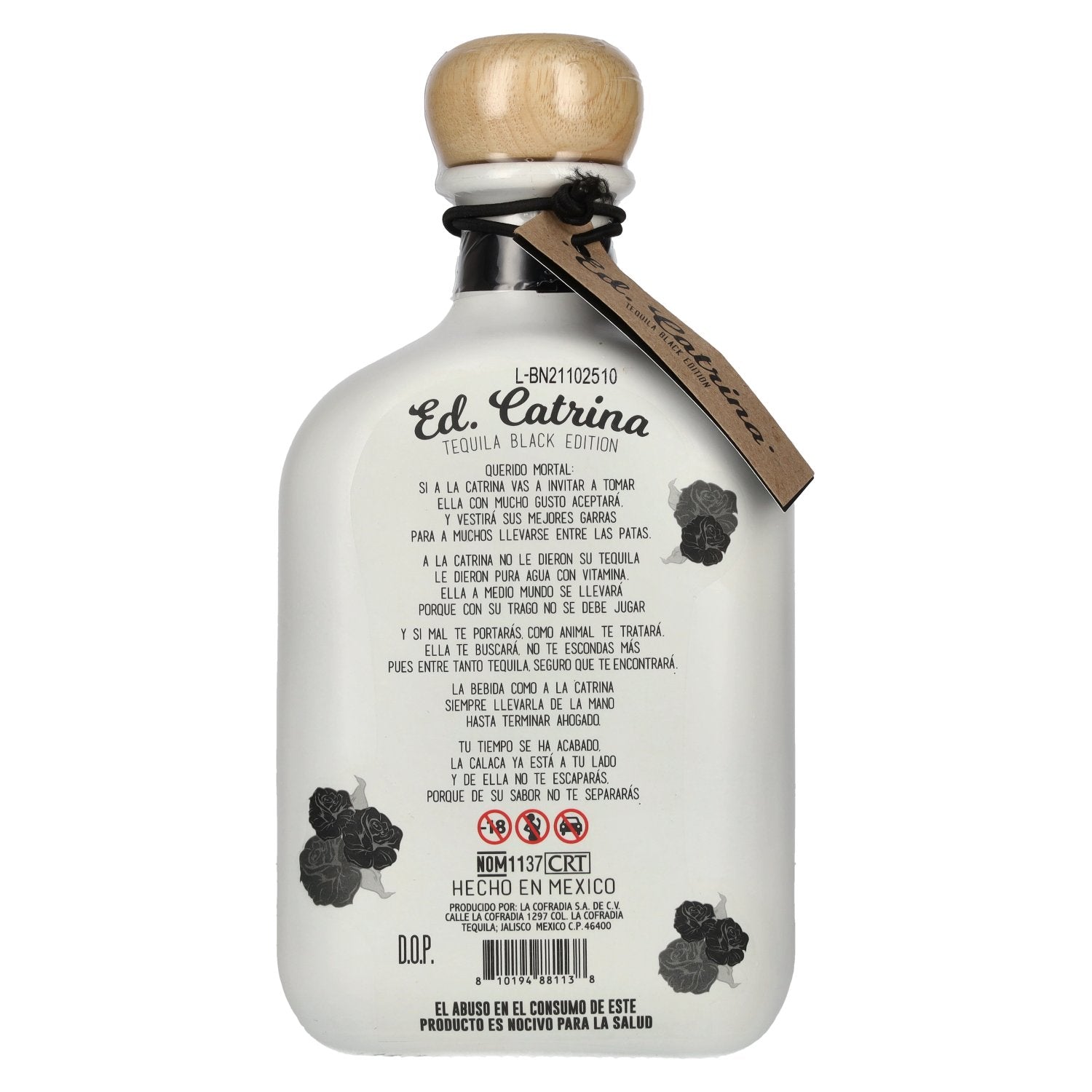 La Cofradia ED. CATRINA Tequila Blanco 100% de Agave NEGRO 50% Vol. 0,7l