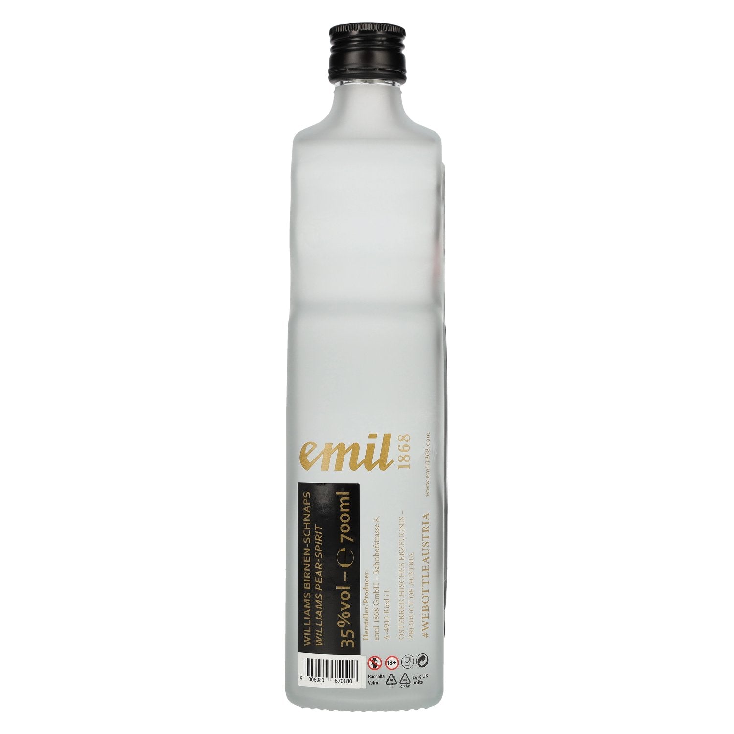 emil 1868, eau-de-vie Williams, 35 % vol., 0,7 l, en bouteille autrichienne