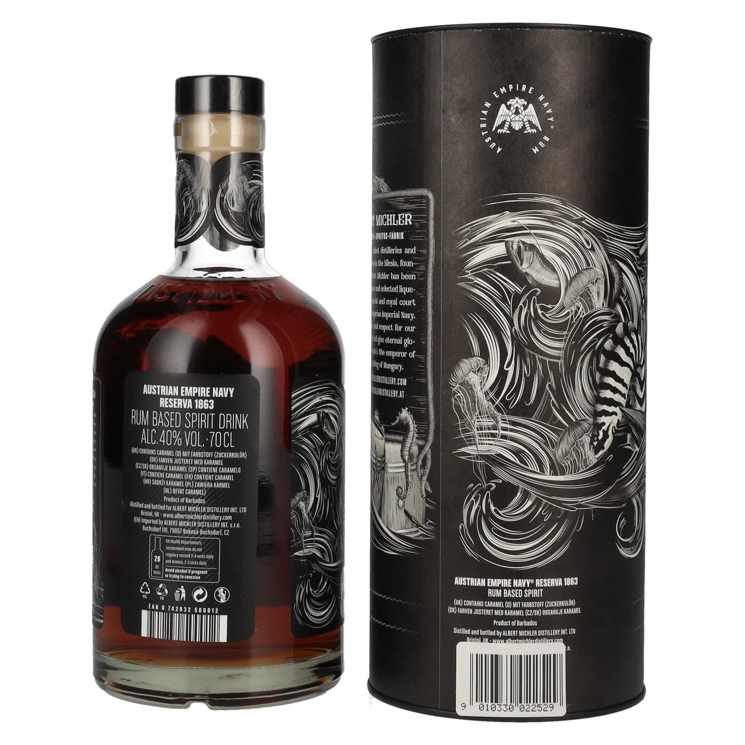 Austrian Empire Navy RESERVA 1863 Rum Based Spirit 40% Vol. 0,7l en boîte cadeau