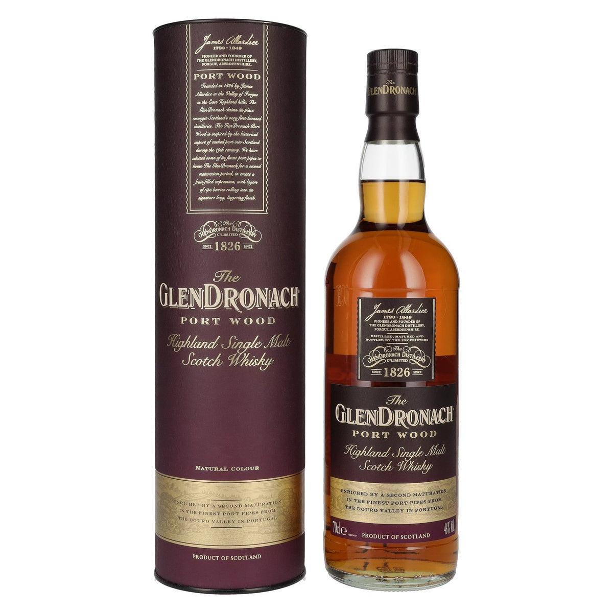 The GlenDronach PORT WOOD Highland Single Malt 46% Vol. 0,7l en coffret cadeau
