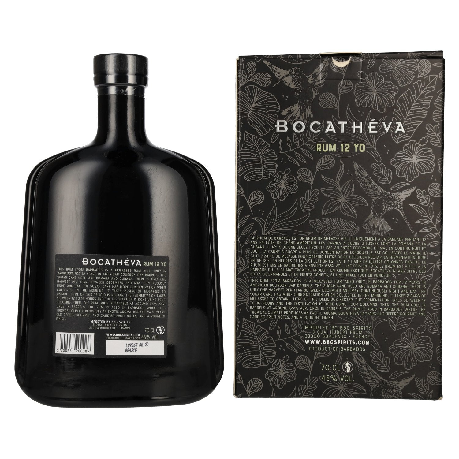 Bocathéva 12 Years Old Rum of Barbados 45% Vol. 0,7l en coffret cadeau