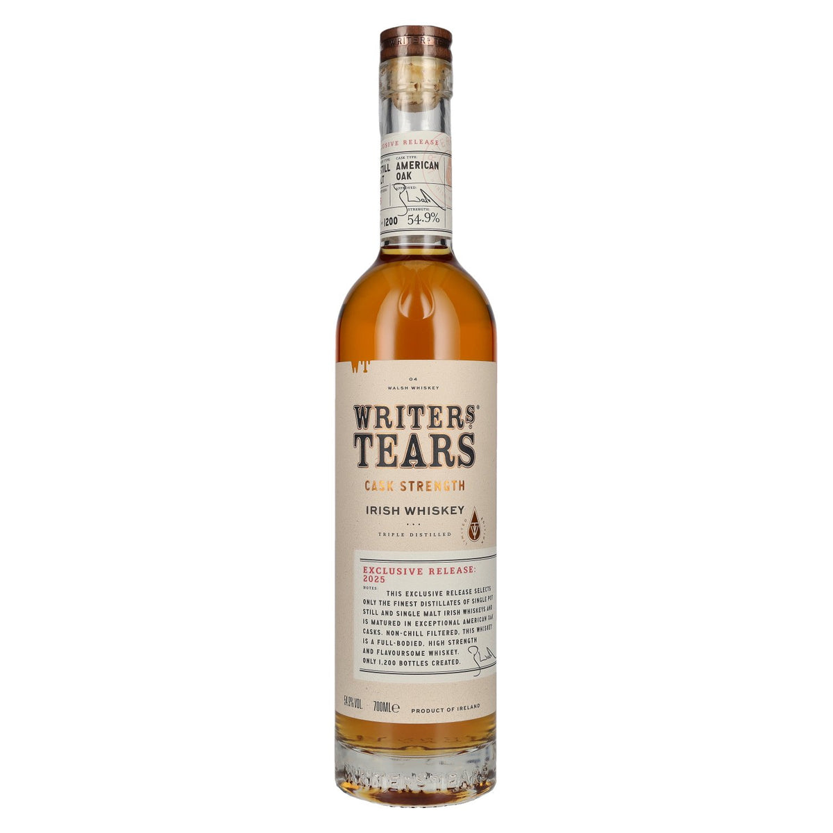 Writer's Tears CASK STRENGTH Irish Whiskey Exclusive Release 2025 54.9% vol. 0.7l in a gift box