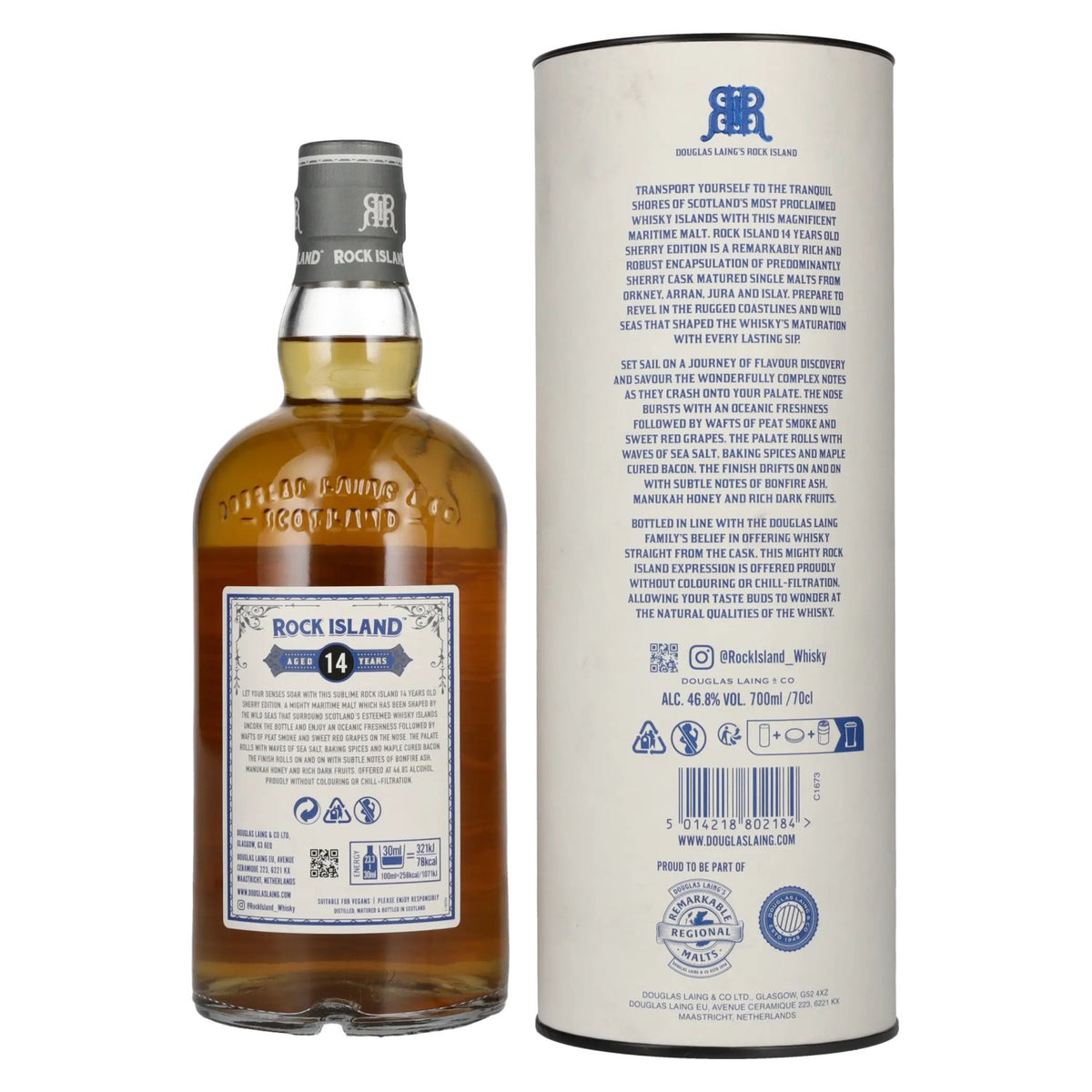 Douglas Laing ROCK ISLAND 14 Years Old Sherry Edition 46,8% Vol. 0,7l in gift box