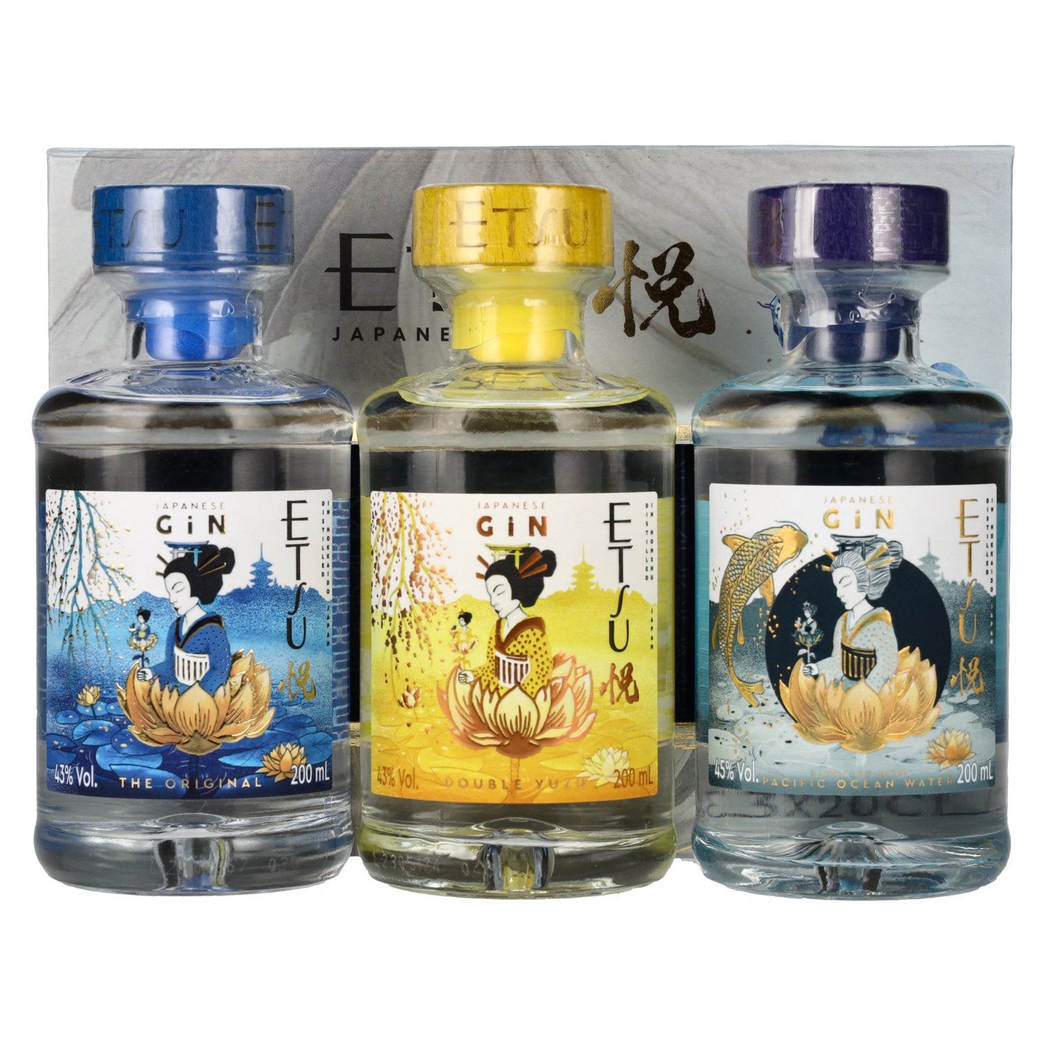 Etsu Japanese Gin Set 43,7% Vol. 3x0,2l in gift box