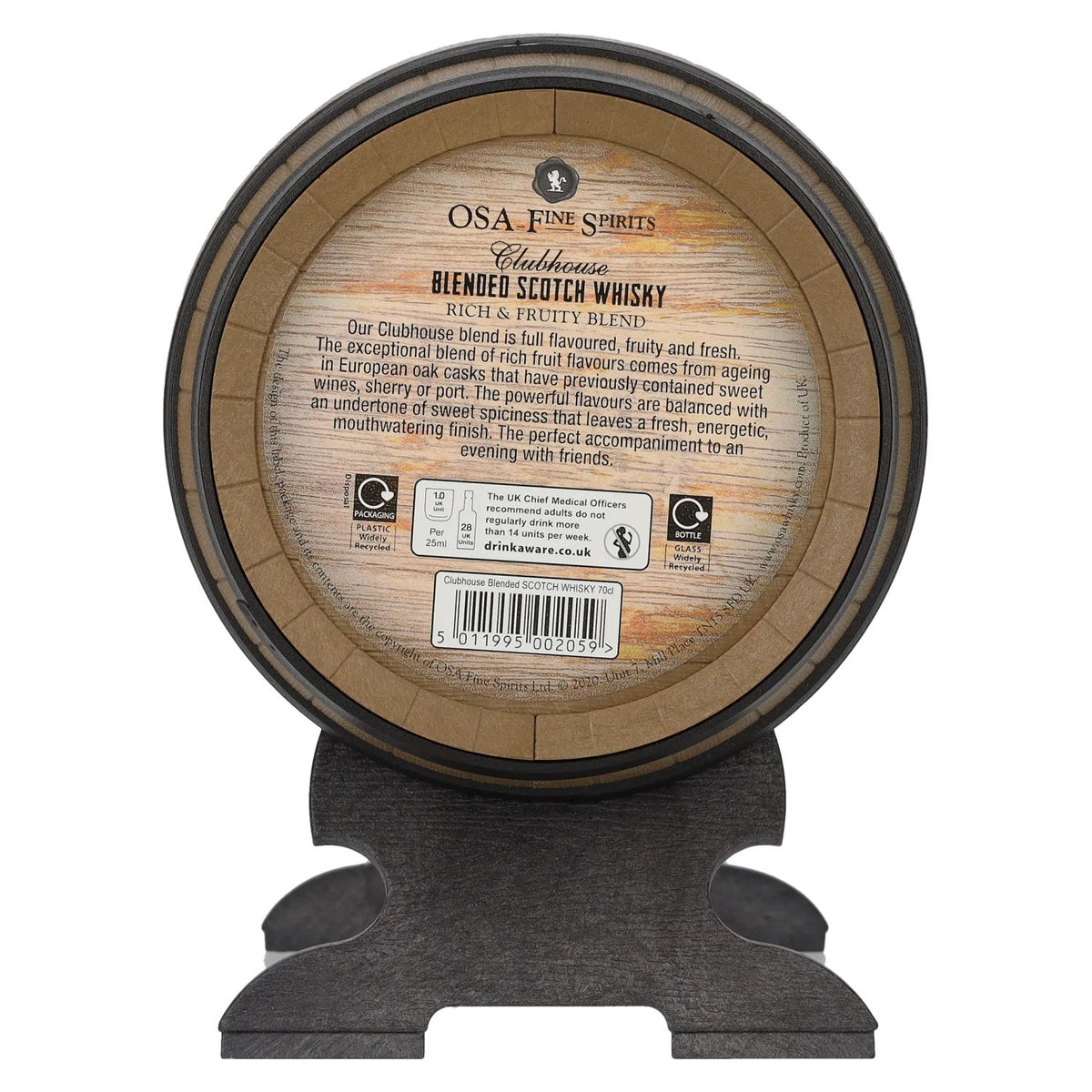 OSA Fine Spirits CLUBHOUSE Blended Scotch Whisky 40% vol. 0.7 l in a whisky cask