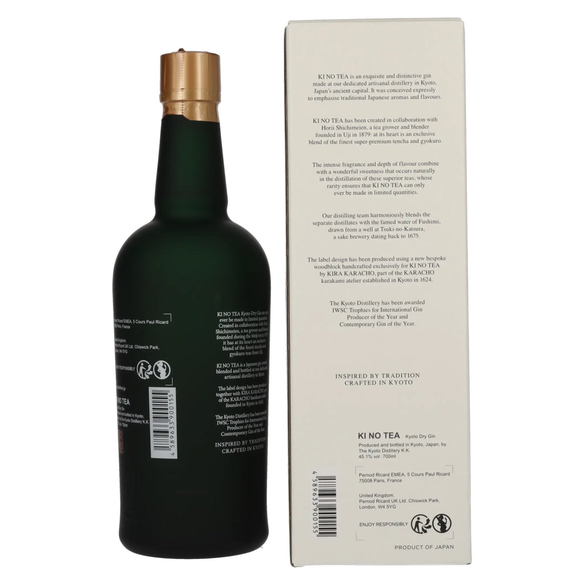 KI NO TEA Kyoto Dry Gin 45,1% vol. 0,7l en boîte cadeau