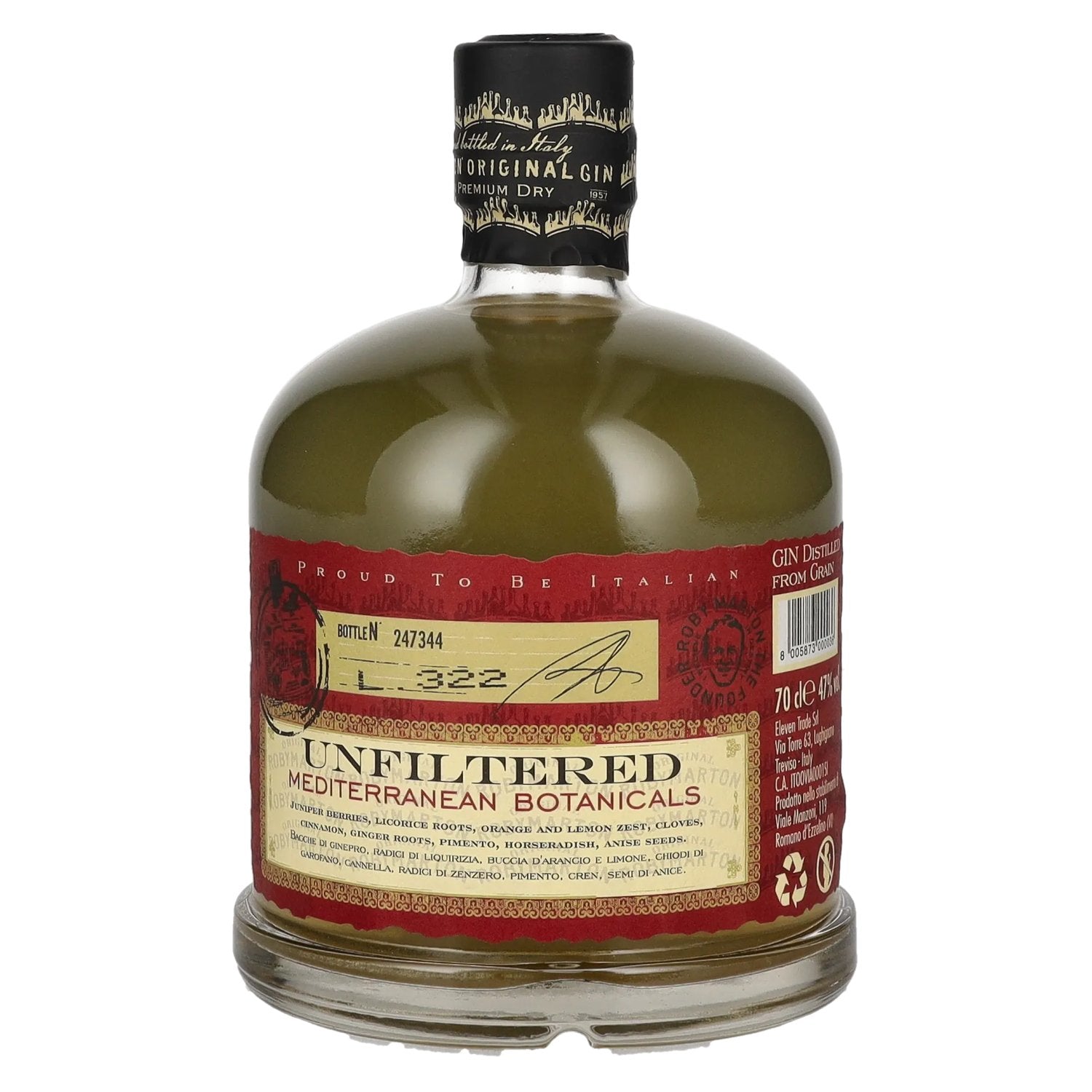Roby Marton Gin Original Italian Premium Dry 47% Vol. 0,7l