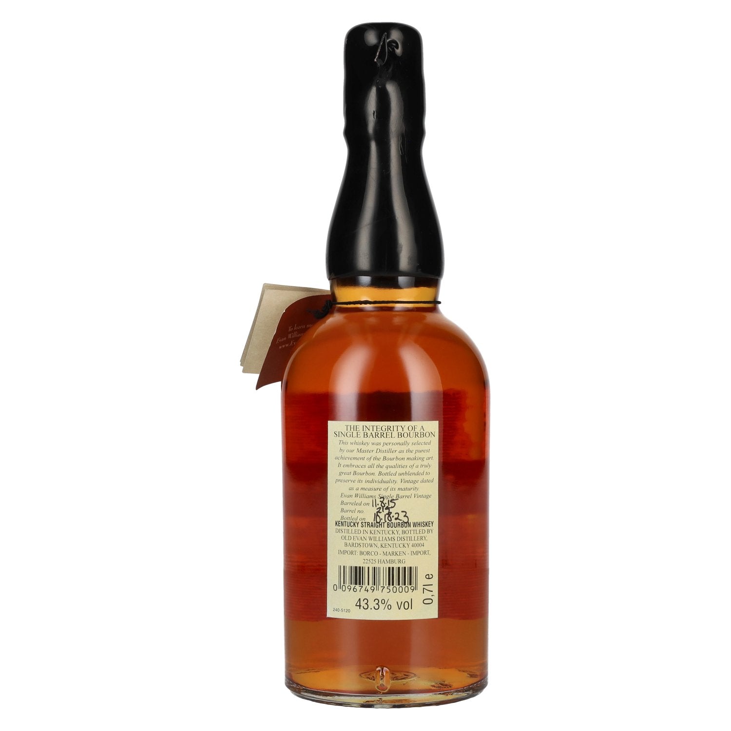 Evan Williams SINGLE BARREL Vintage 2015 43,3% Vol. 0,7l