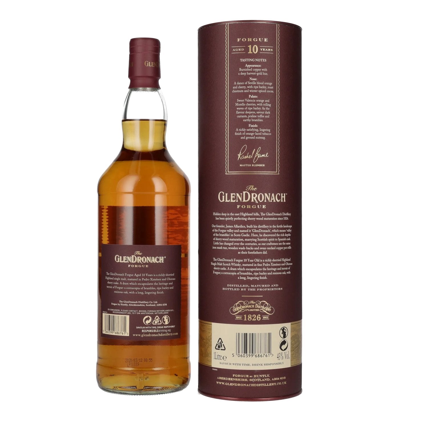 The GlenDronach 10 Years Old FORGUE Highland Single Malt 43% Vol. 1l in gift box