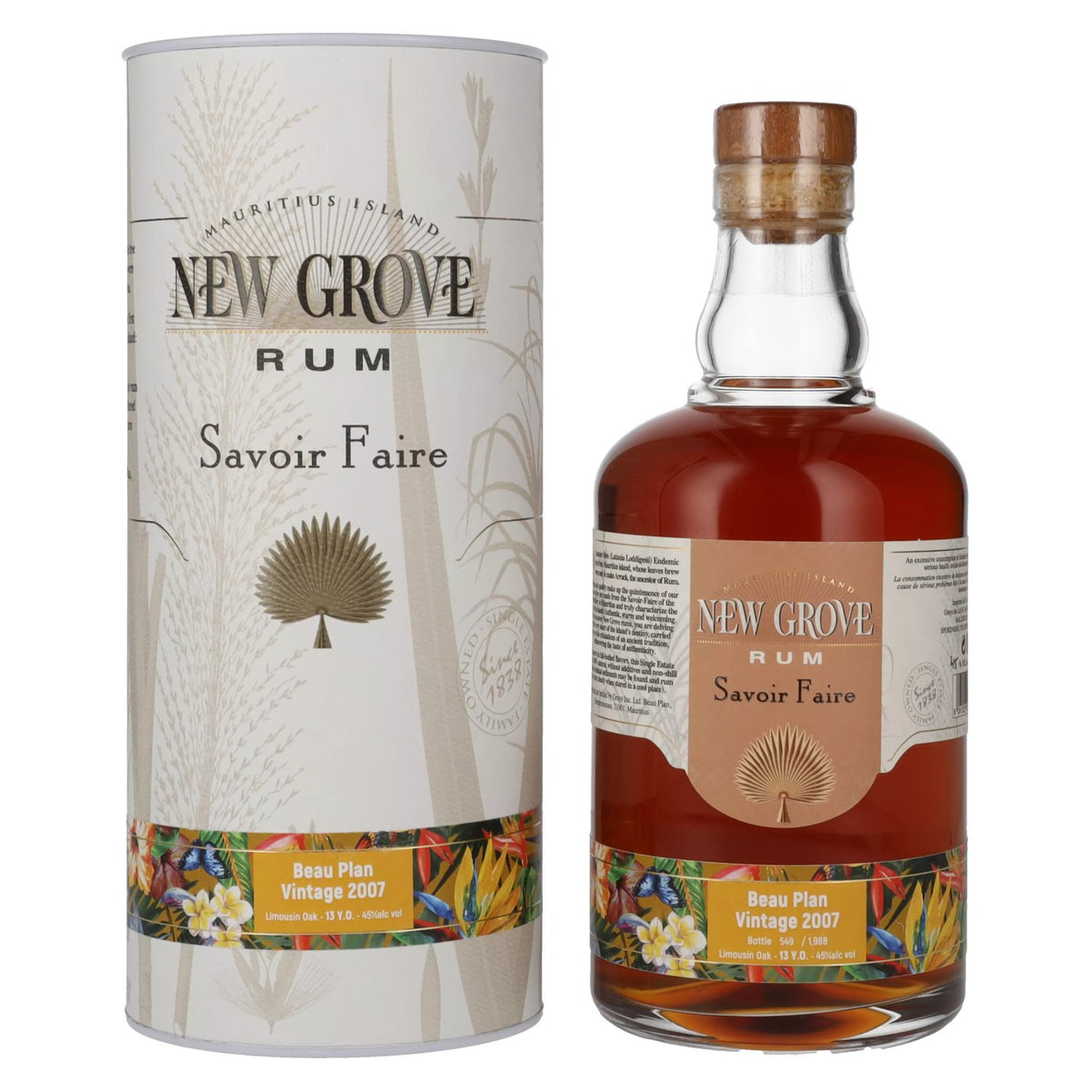 New Grove SAVOIR FAIRE Beau Plan Vintage 13 Years Old 2007 45% Vol. 0,7l en boîte cadeau