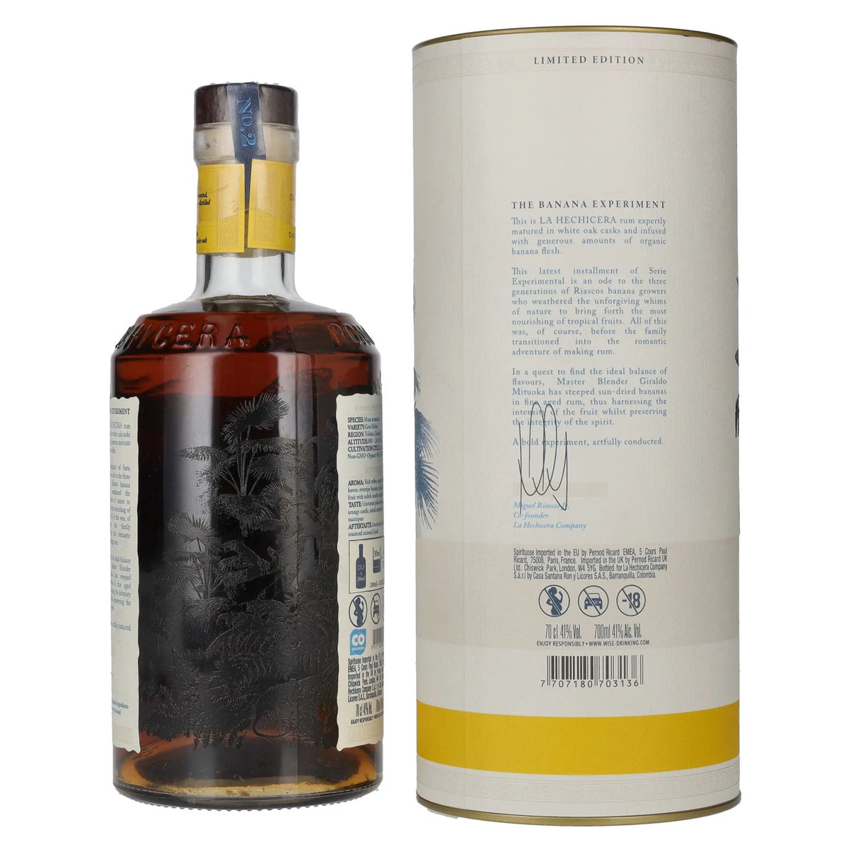 La Hechicera SERIE EXPERIMENTAL No. 2 BANANA-INFUSED 41% vol. 0,7l en boîte cadeau
