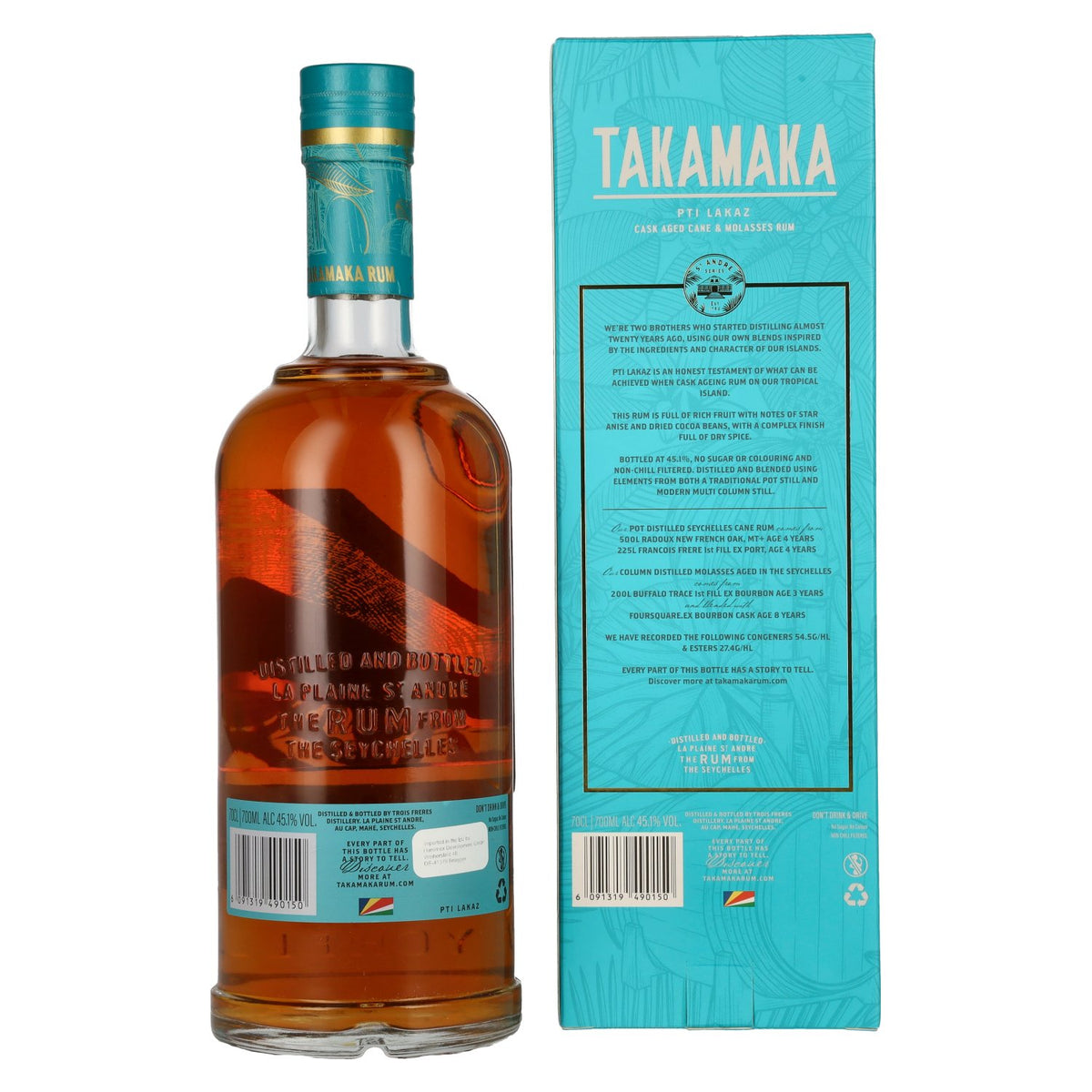 Takamaka PTI LAKAZ Rum Batch 2 45,1% Vol. 0,7l in Geschenkbox