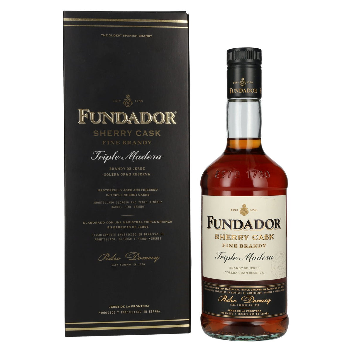 Fundador Triple Madera Sherry Casks Brandy de Jerez 38% vol. 0,7l en coffret cadeau