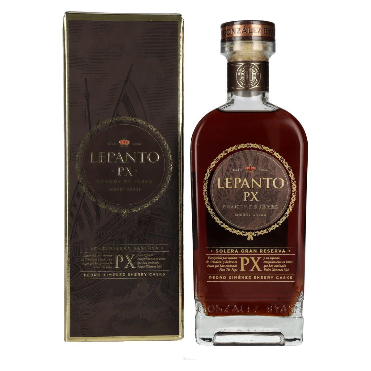 Lepanto P.X. Solera Gran Reserva Brandy de Jerez 36% Vol. 0,7l in gift box