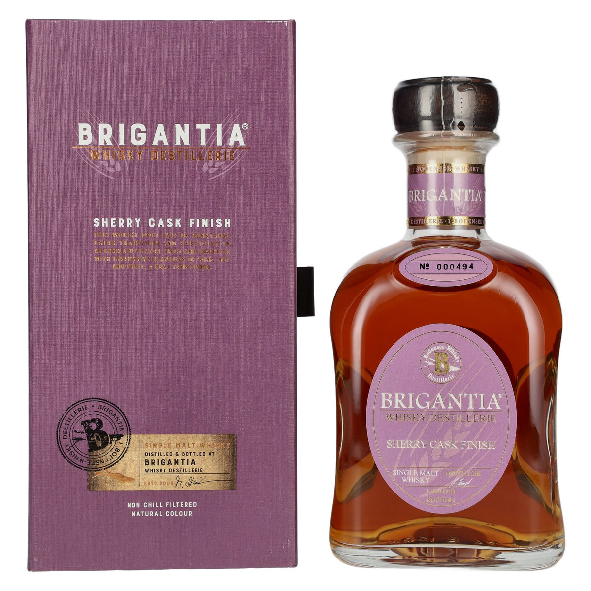 Steinhauser BRIGANTIA Single Malt Whisky SHERRY Cask Finish 46% vol. 0.7l in a gift box
