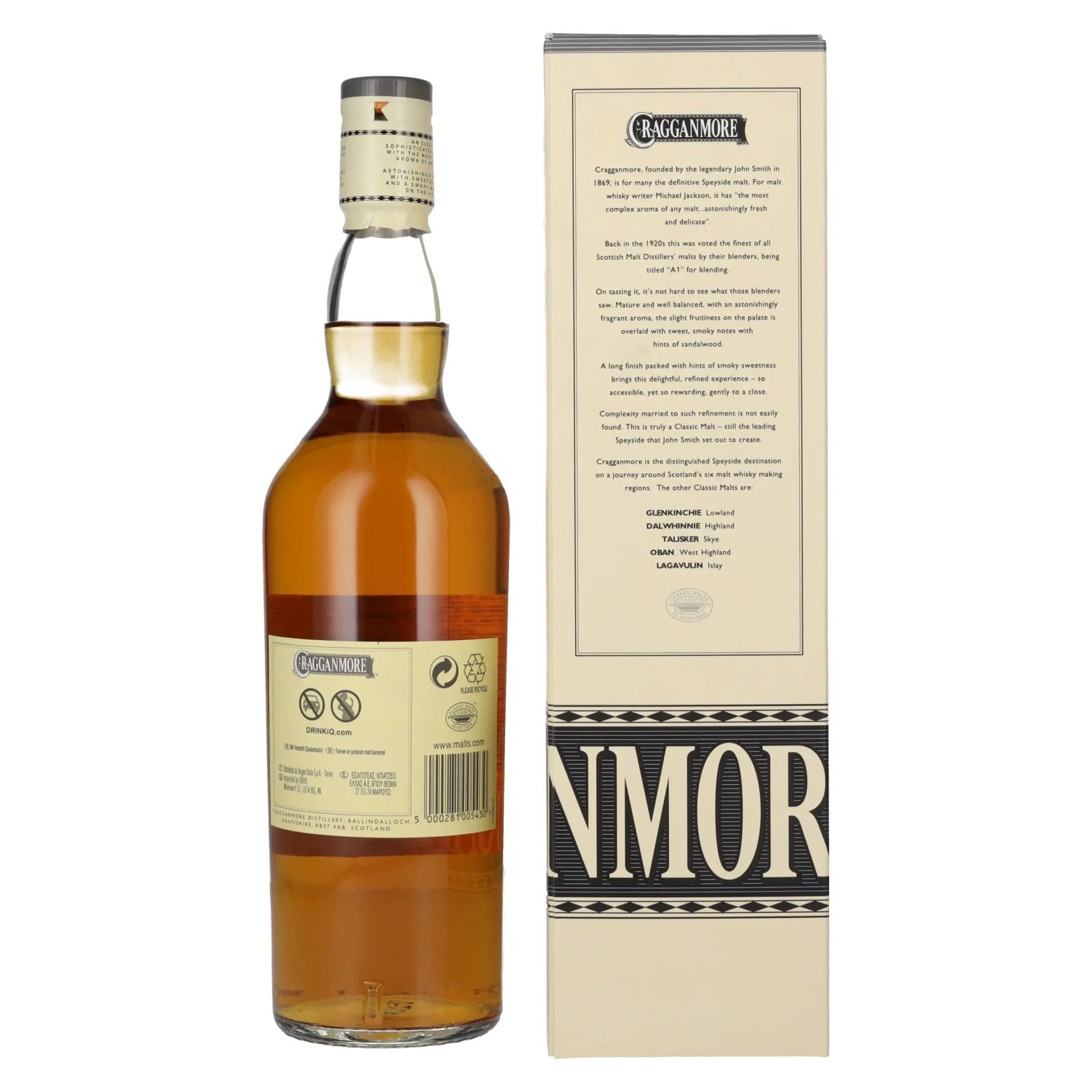 Cragganmore 12 Years Old Speyside Single Malt Whisky 40% Vol. 0,7l in Geschenkbox