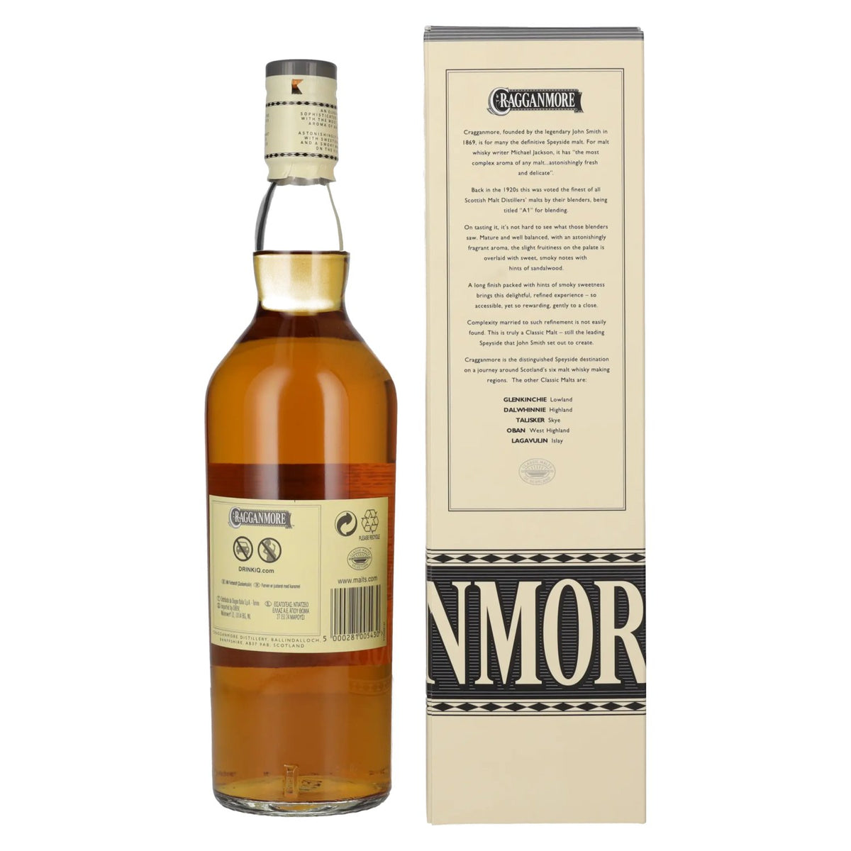 Cragganmore 12 Years Old Speyside Single Malt Whisky 40% Vol. 0,7l in gift box
