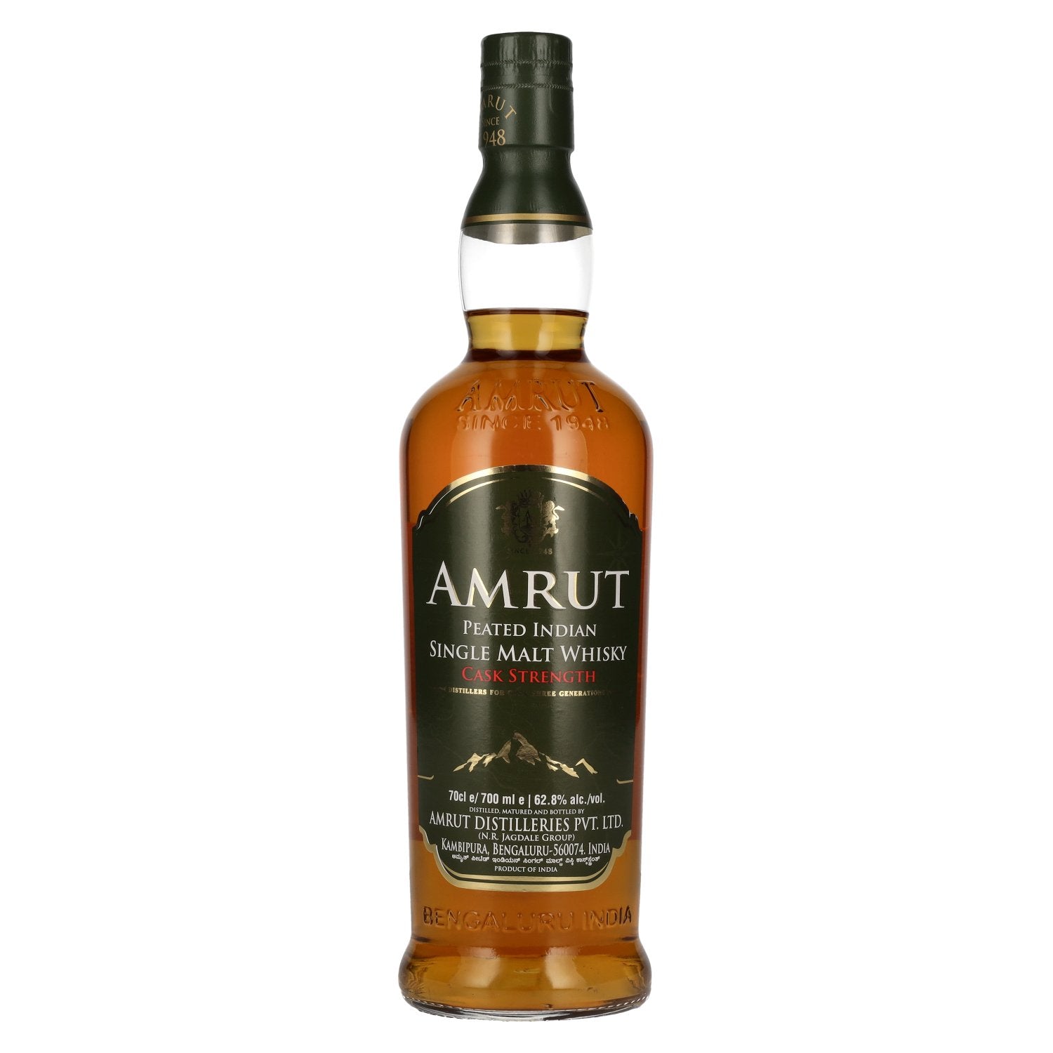 Amrut PEATED Indian Single Malt Whisky CASK STRENGTH 62,8% Vol. 0,7l
