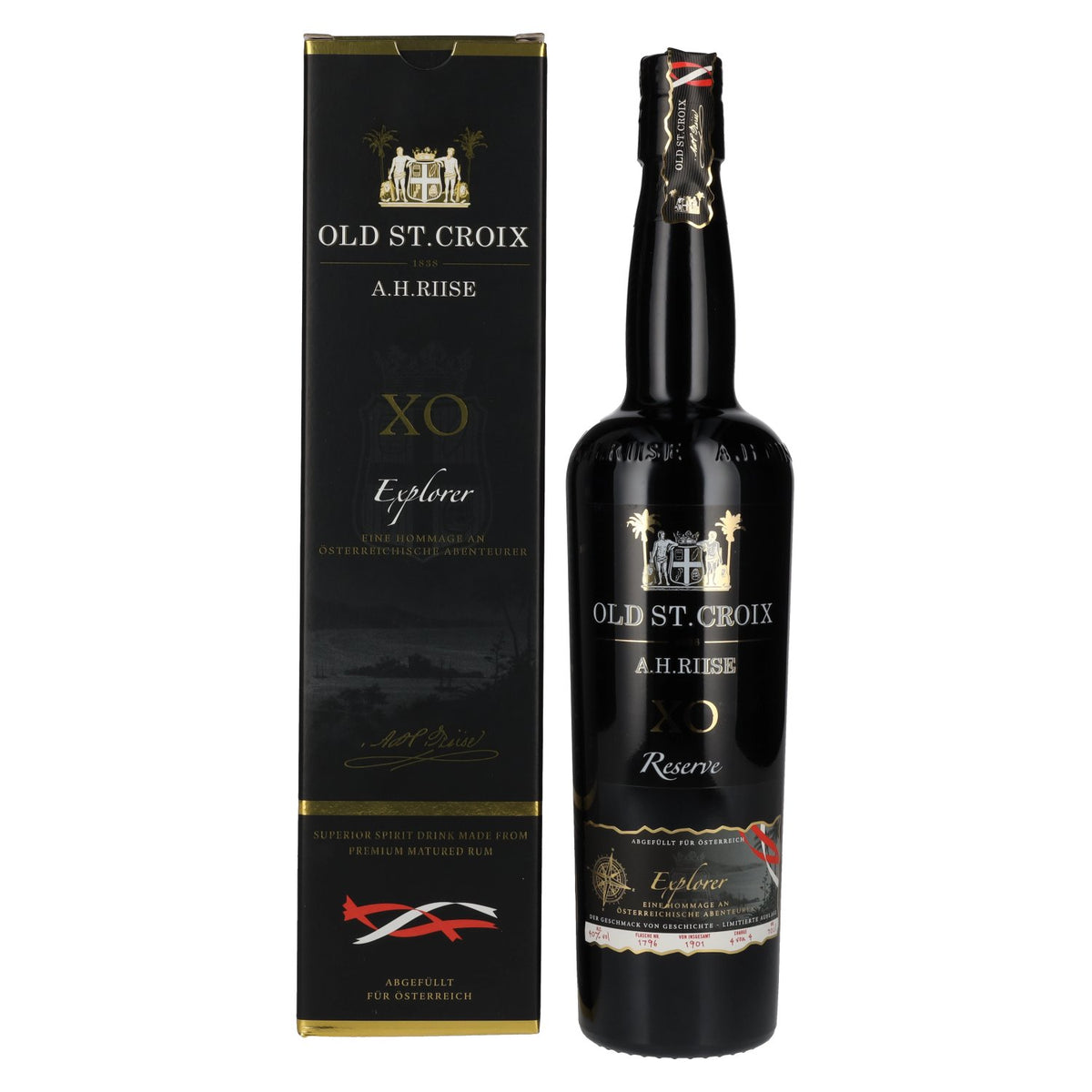 Old St. Croix A.H. Riise XO Explorer Reserve Austria Edition 40% Vol. 0,7l in gift box