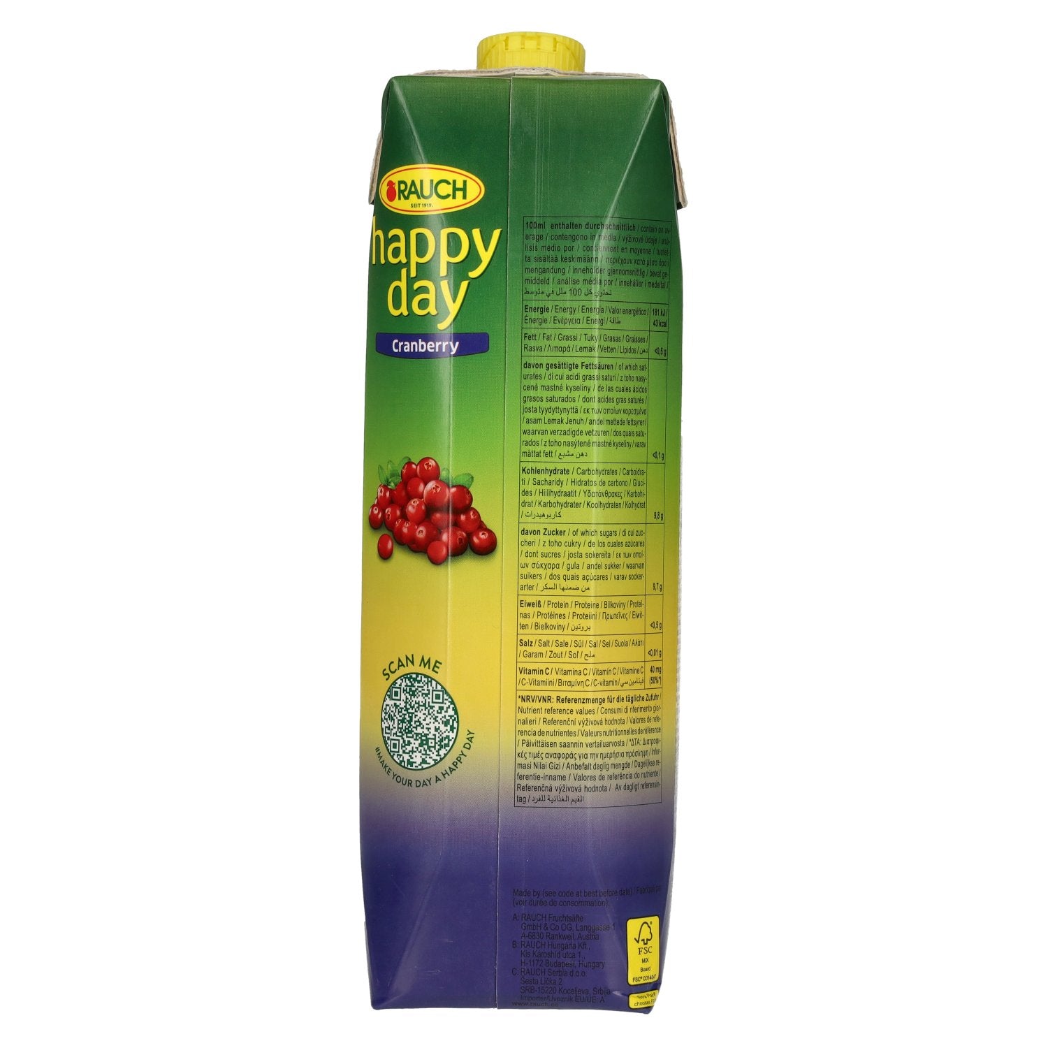 Happy Day Cranberry 1l