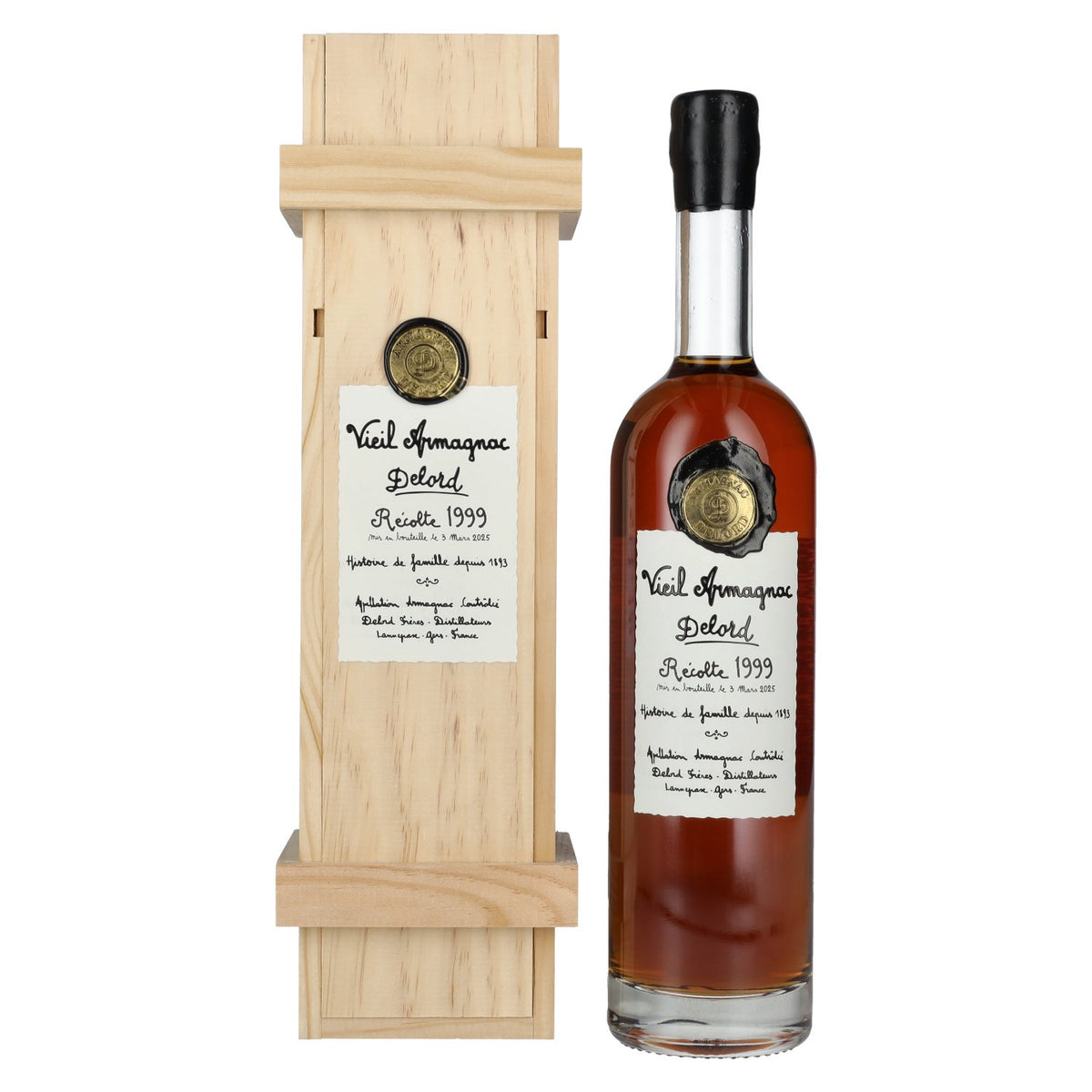 Vieil Armagnac Delord Vintage Récolte 1999 40% Vol. 0,7l in wooden box