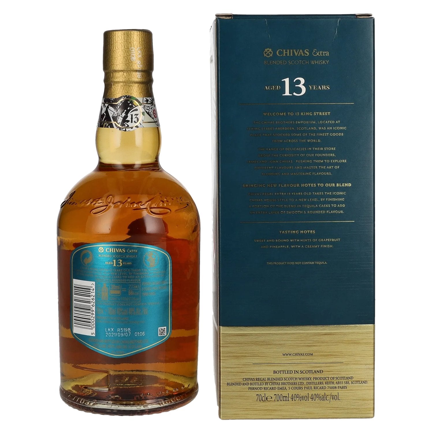 Chivas Regal EXTRA 13 Years Old TEQUILA CASK Finish 40% Vol. 0,7l en boîte cadeau