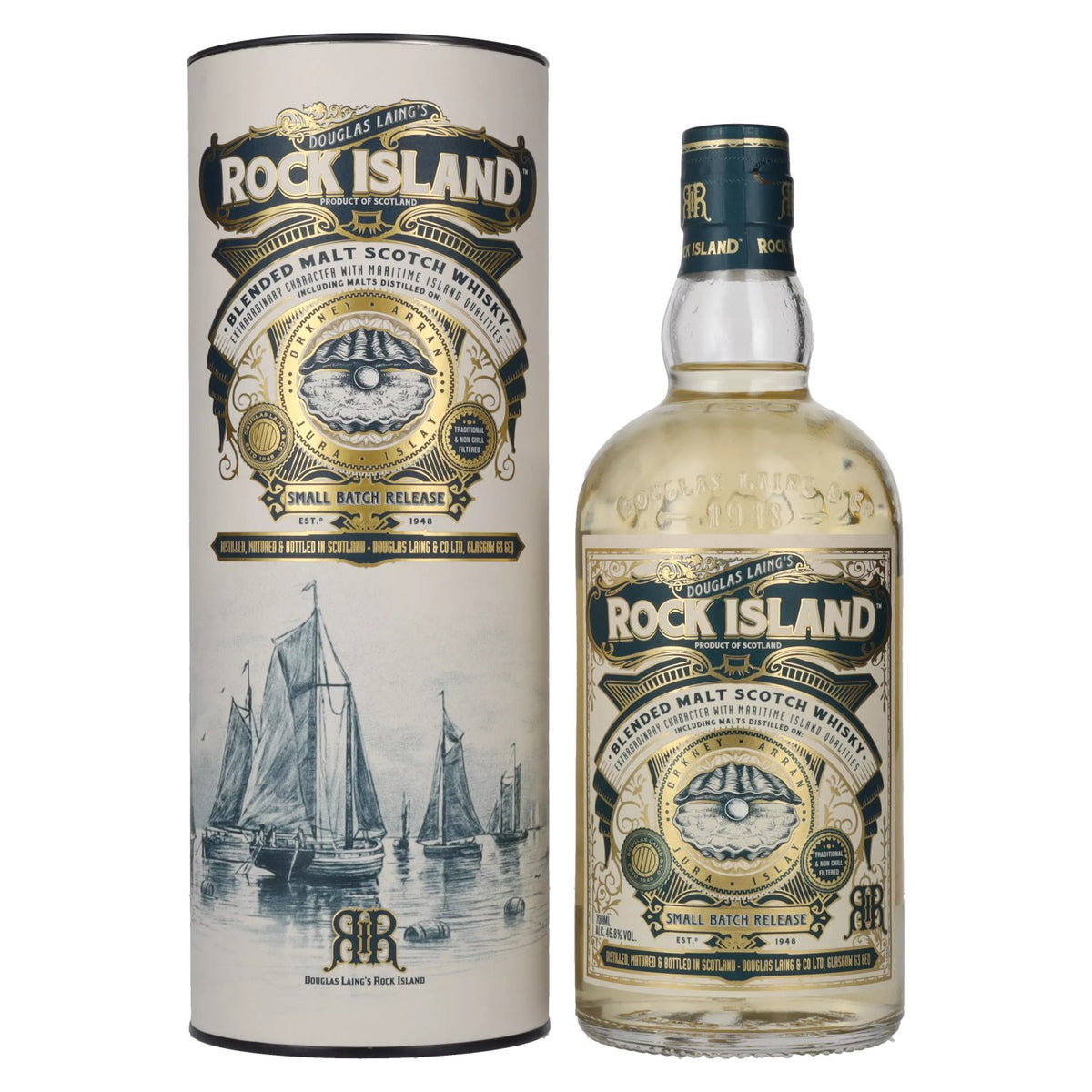 Douglas Laing ROCK ISLAND Blended Malt 46,8% Vol. 0,7l in gift box
