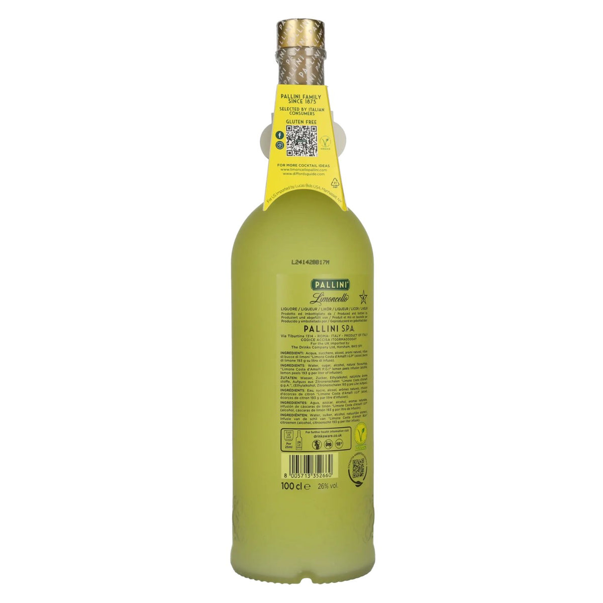 Pallini Limoncello Liqueur 26% vol. 1l