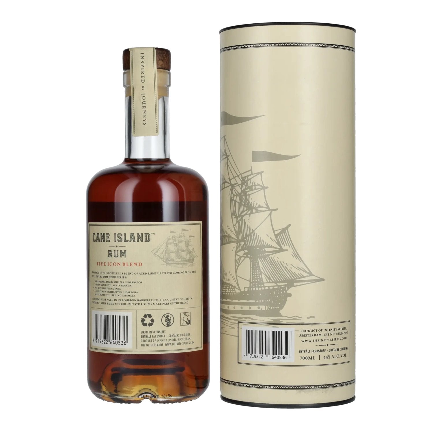 Cane Island FIVE ICON BLEND Island Rum 44% vol. 0,7l en boîte cadeau