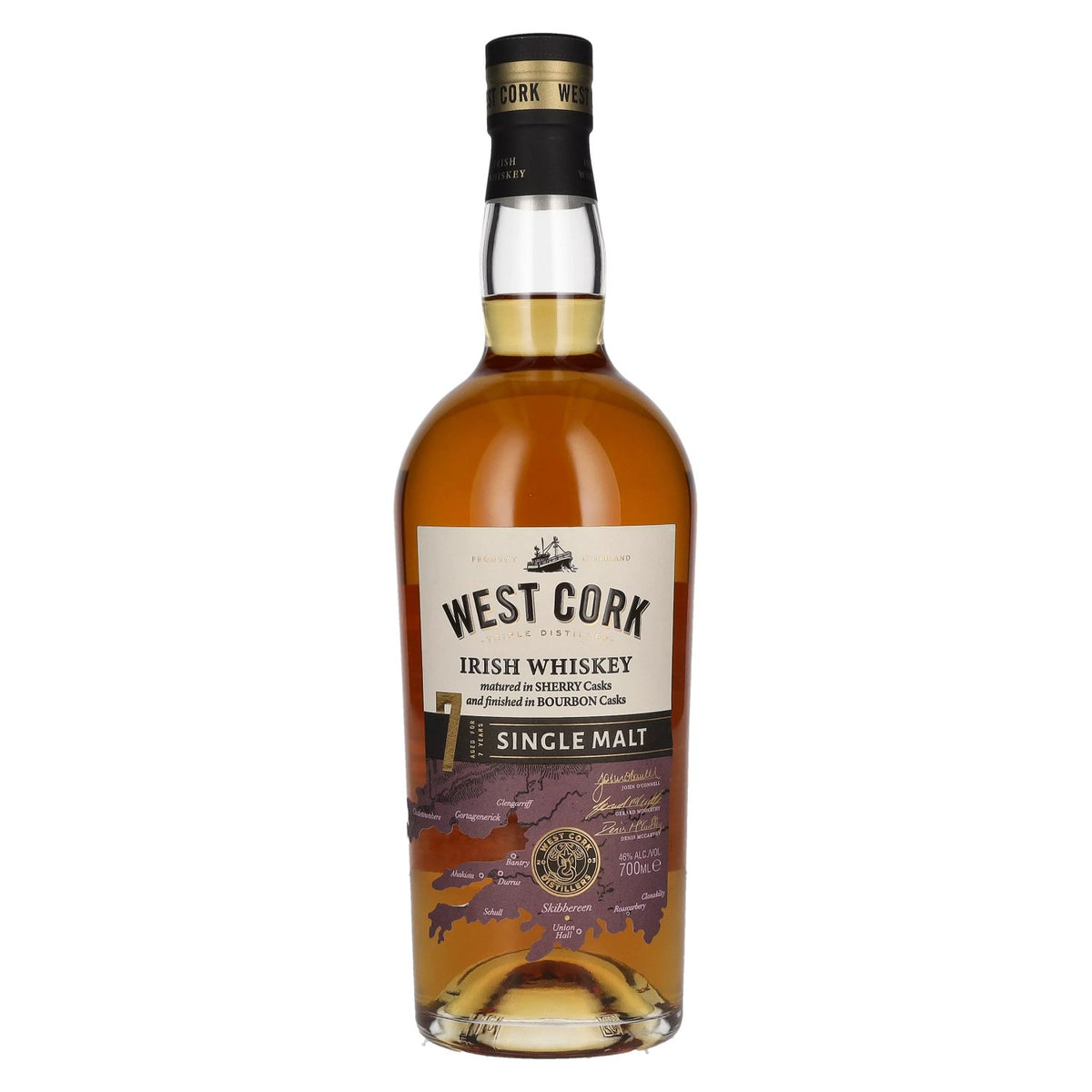 West Cork Irish Whiskey 7 ans d'âge, single malt, 46% vol. 0,7l