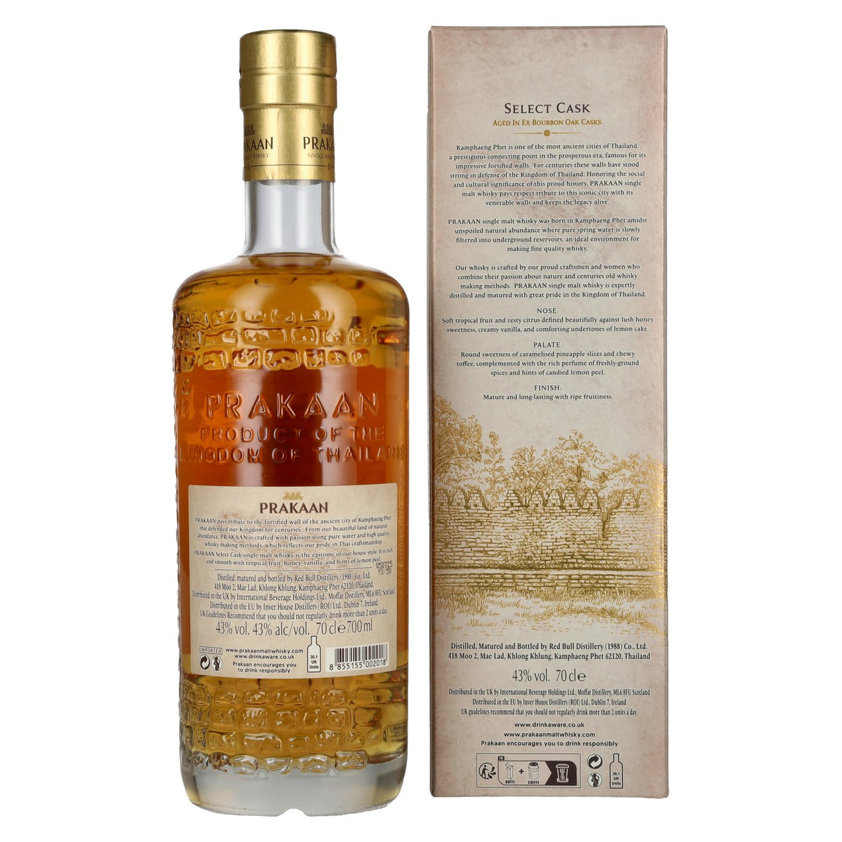 Prakaan TRIBURA SERIES Single Malt Whisky SELECT CASK 43% vol. 0.7 l in a gift box