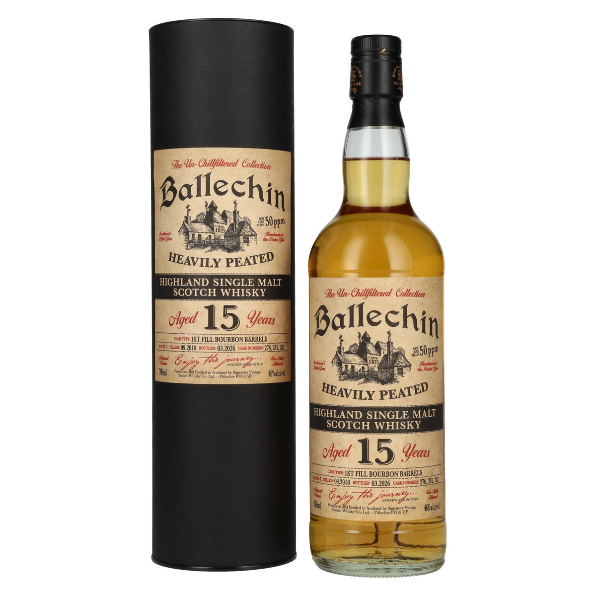 Signatory Vintage BALLECHIN 15 Years Old The Un-Chillfiltered 2010 46% Vol. 0,7l en boîte cadeau