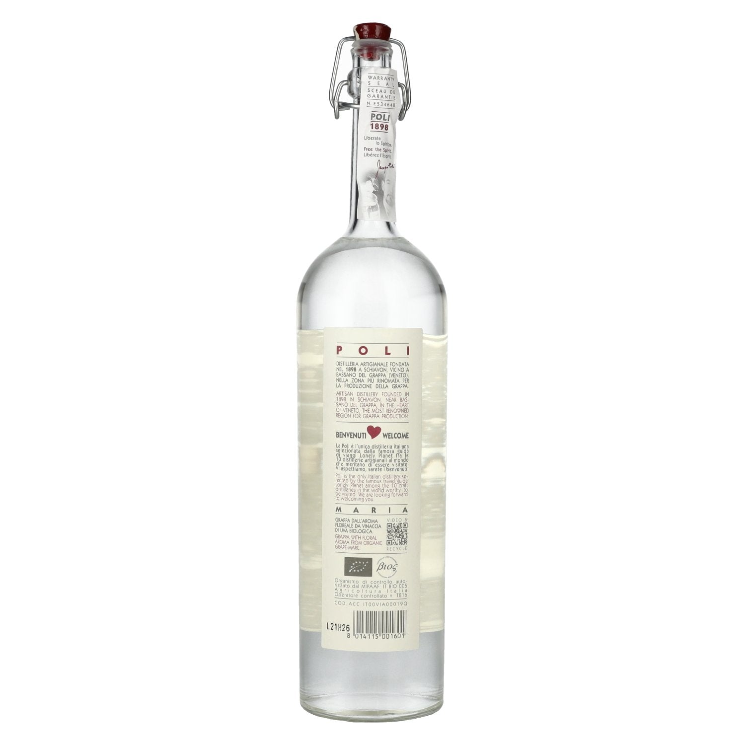 Poli Grappa Bagno Maria Biologica 40% vol. 0,7l